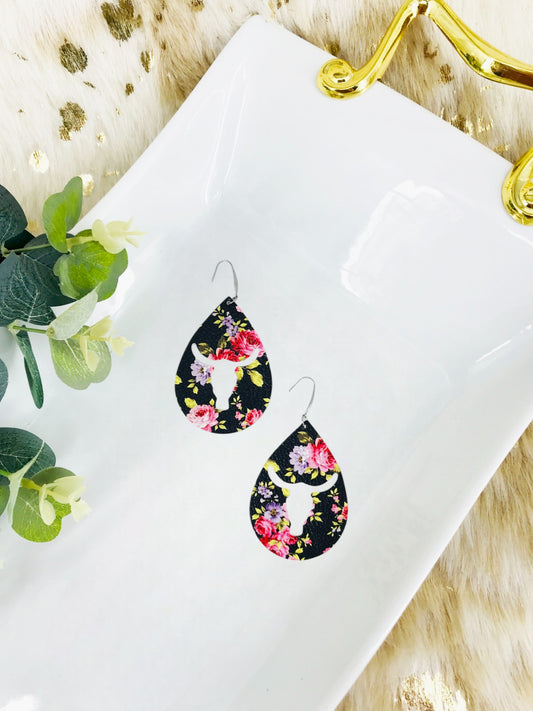 Floral Bull Head Earrings - E19-3317