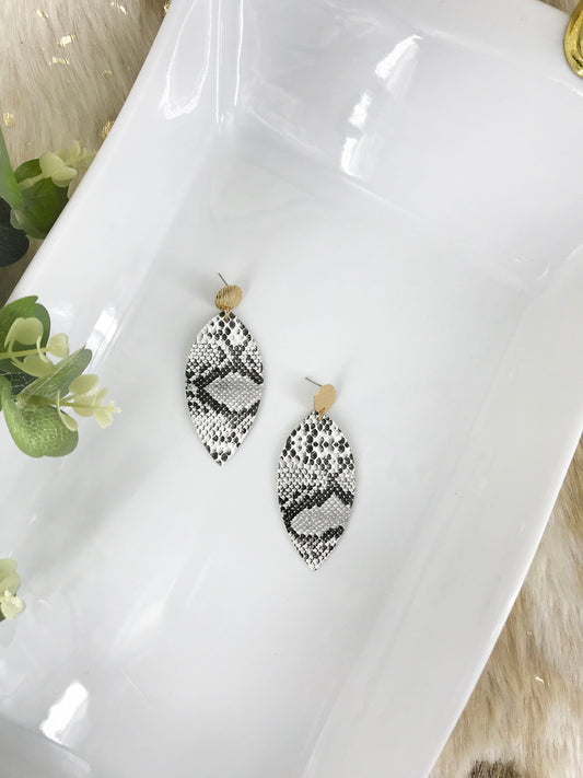 Snake Faux Leather Stud Earrings - E19-3330