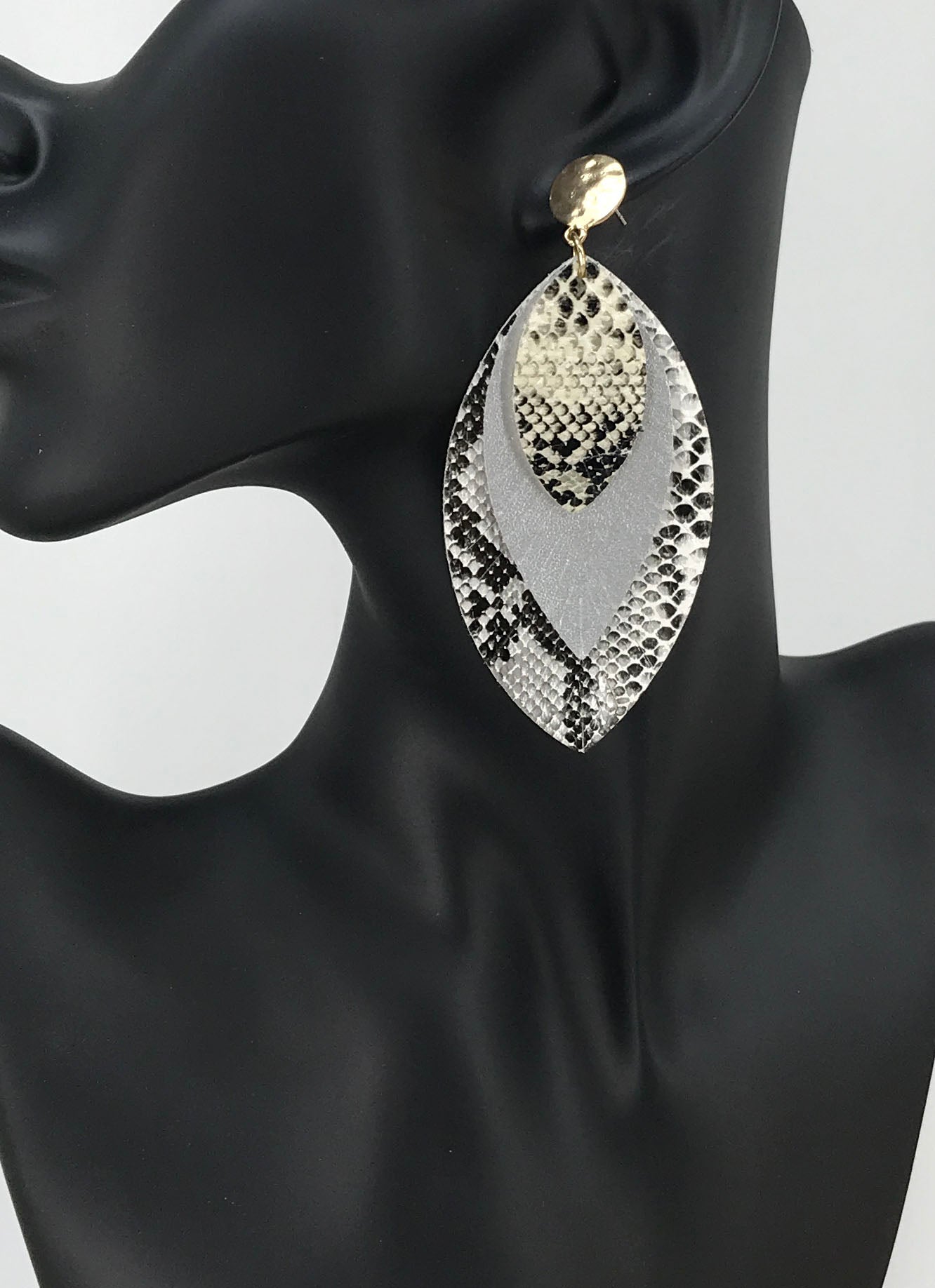 Snake Faux Leather Earrings - E19-3334