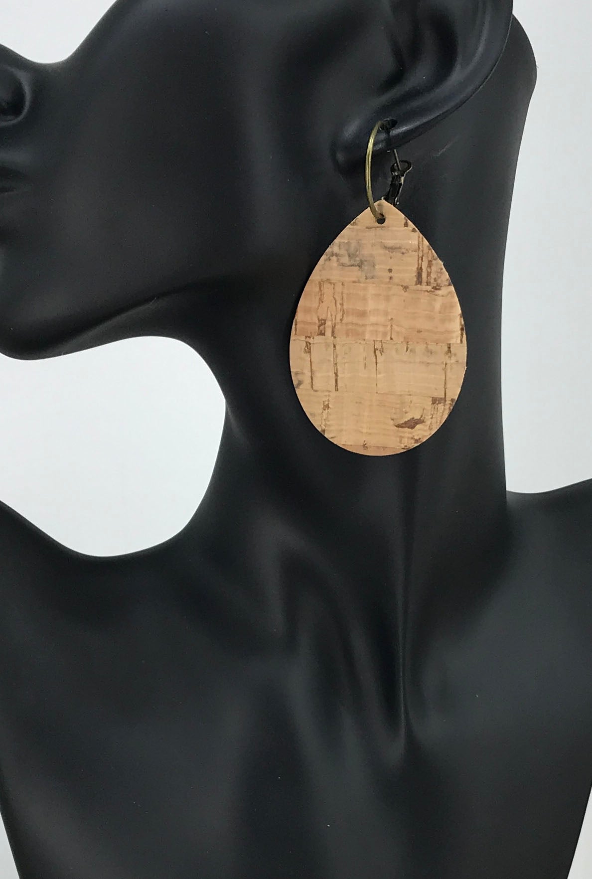 Natural Cork Hoop Earrings - E19-3450