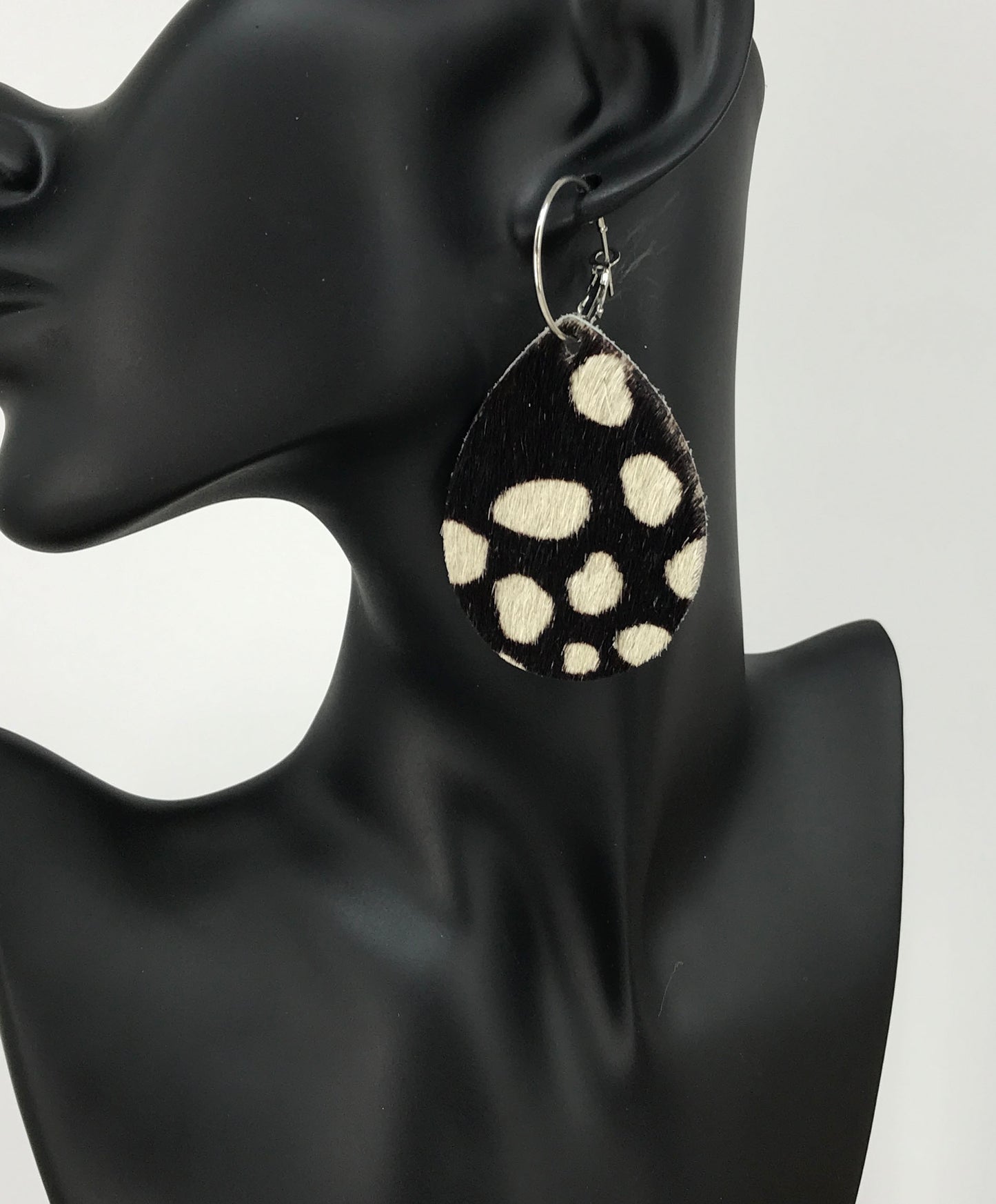 Midnight Spot Hoop Teardrop Earrings