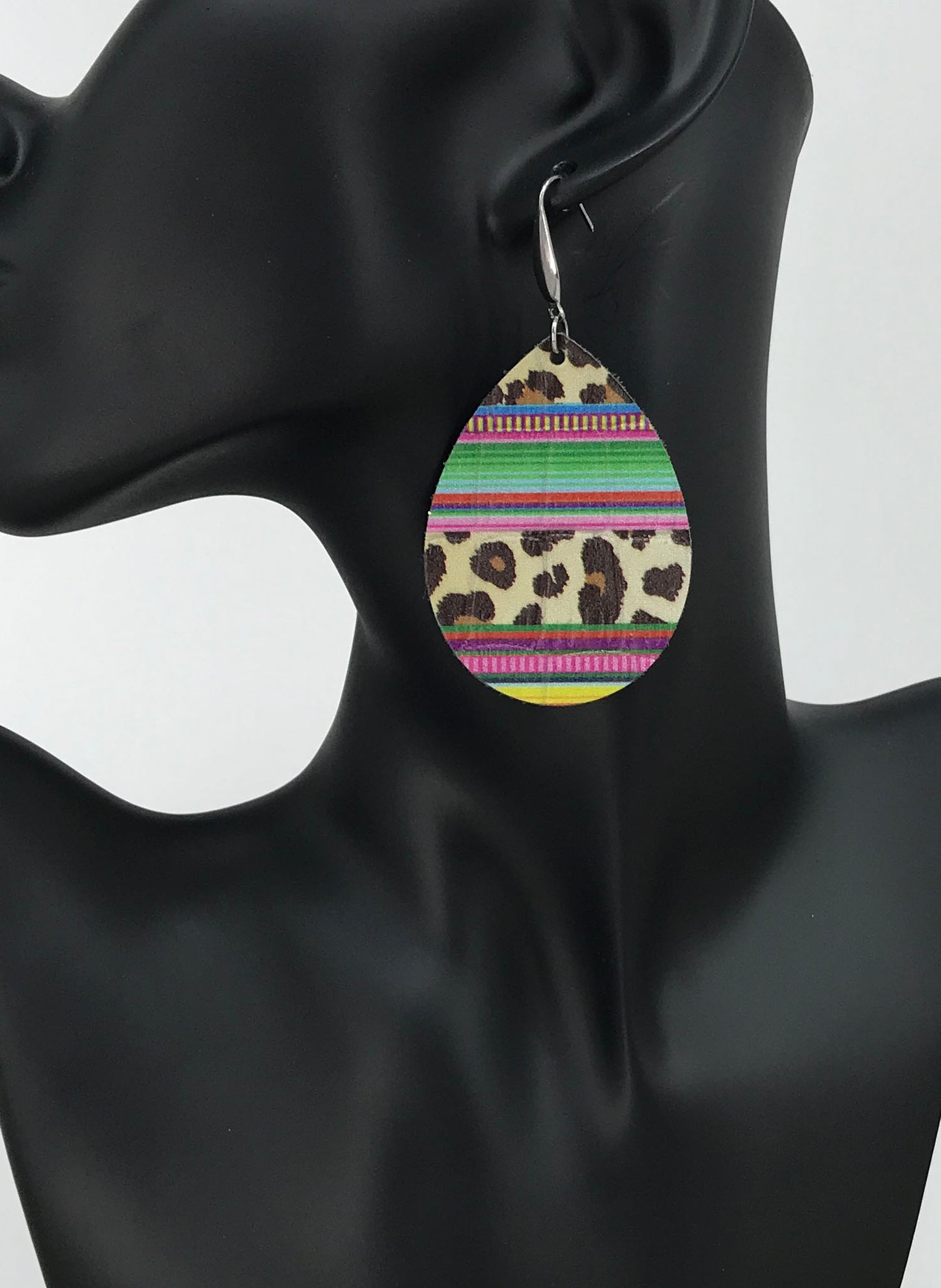 Wild Serape Leopard Leather Earrings - E19-3471