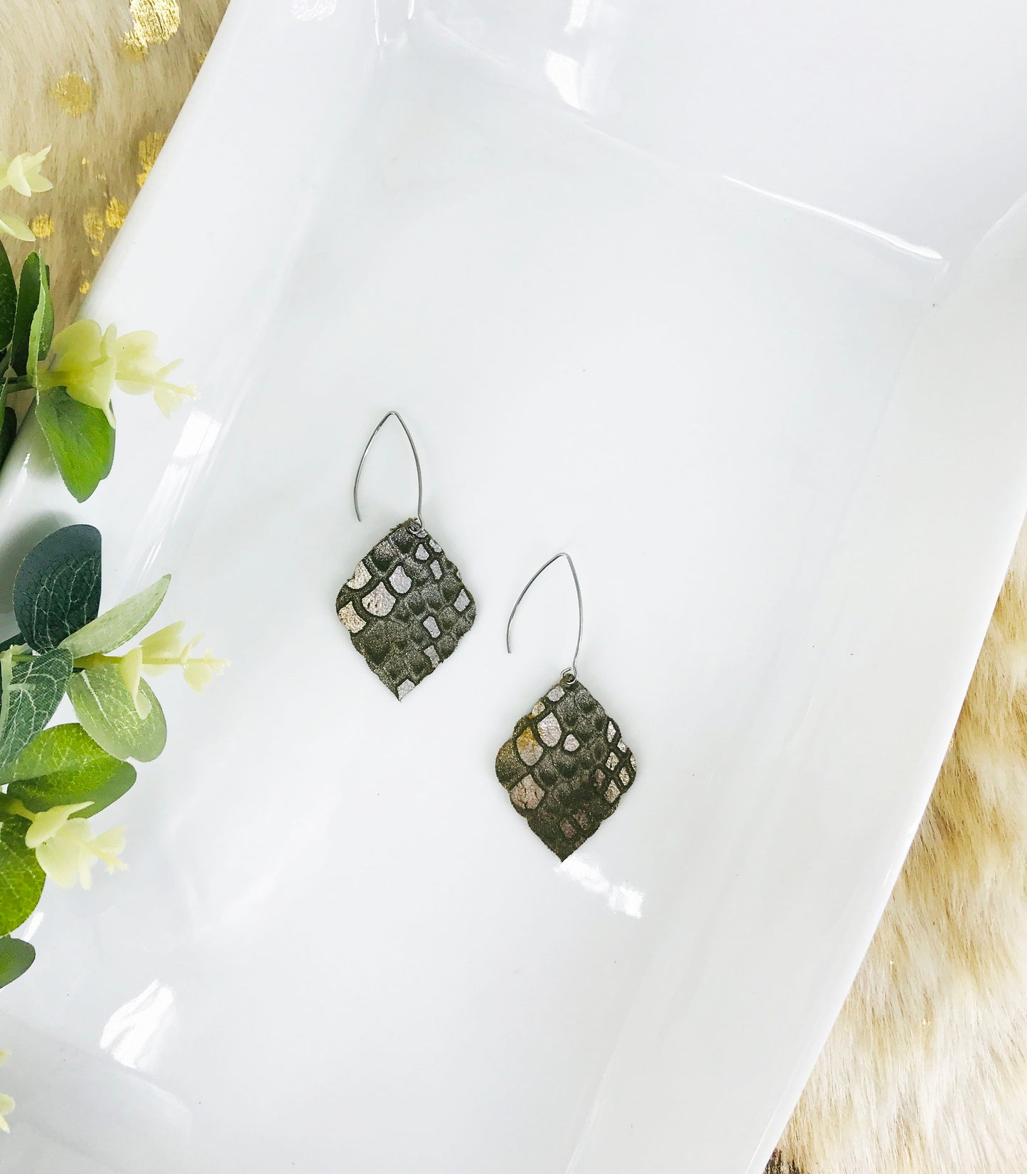 Genuine Leather Earrings - E19-353