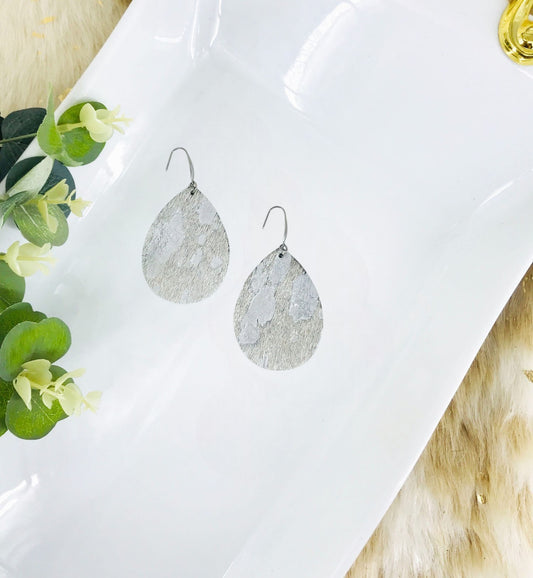 Silver Hair On Leather Earrings - E19-3616