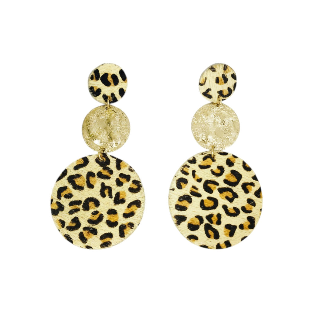 Golden Prowl Double Drop Circle Earrings