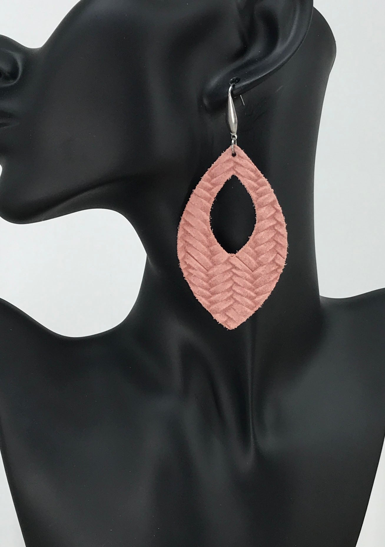 Pink Genuine Leather Earrings - E19-368