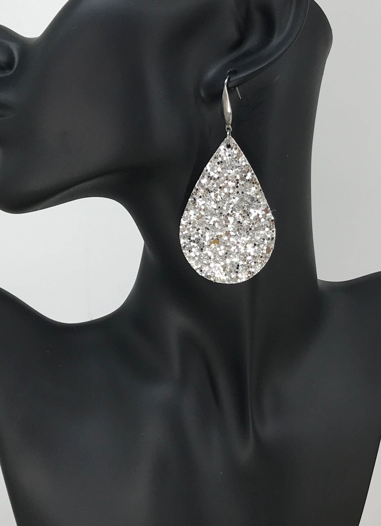 Silver Chunky Glitter Earrings - E19-3719
