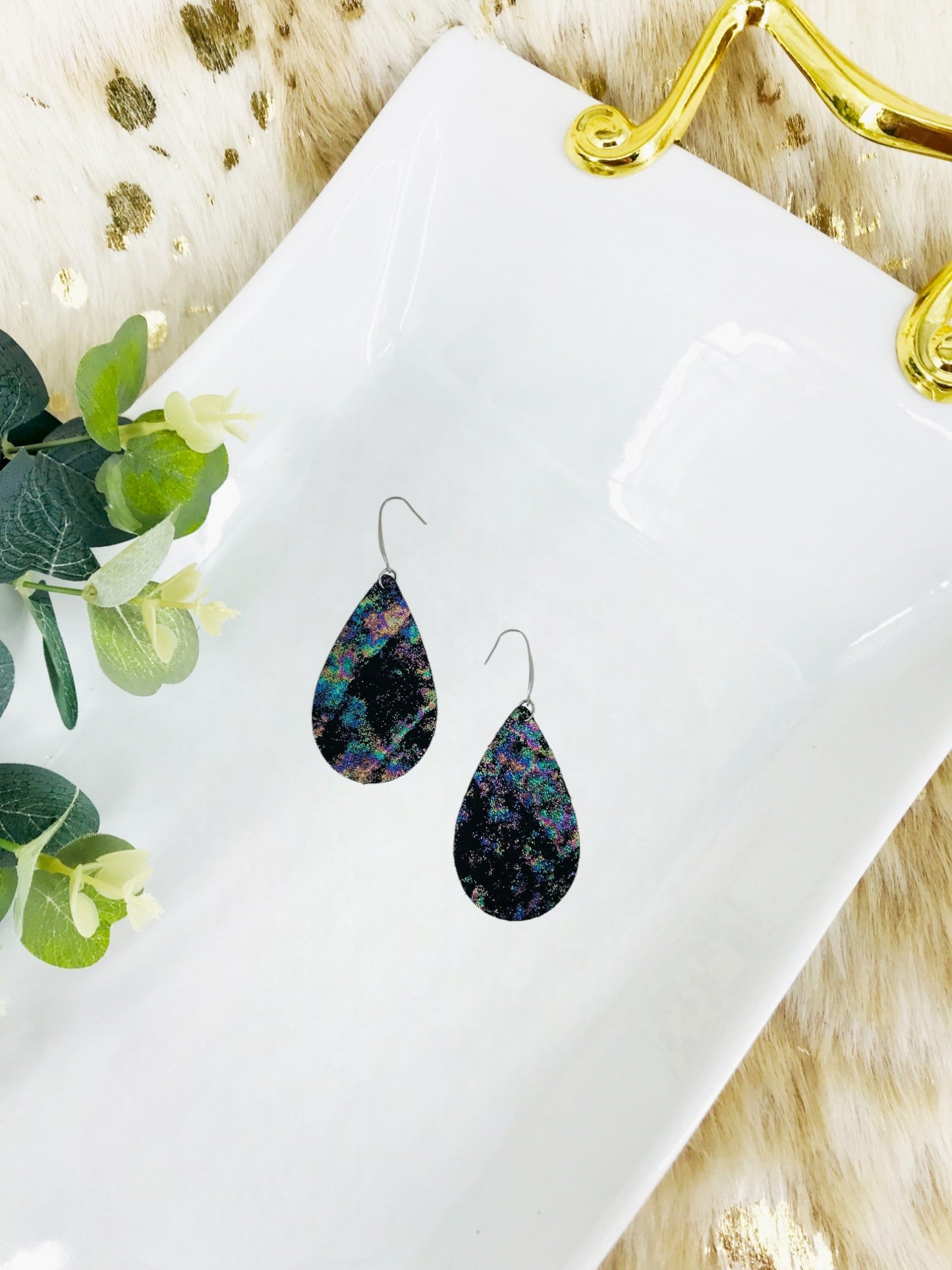 Northern Lights Leather Earrings - E19-3856