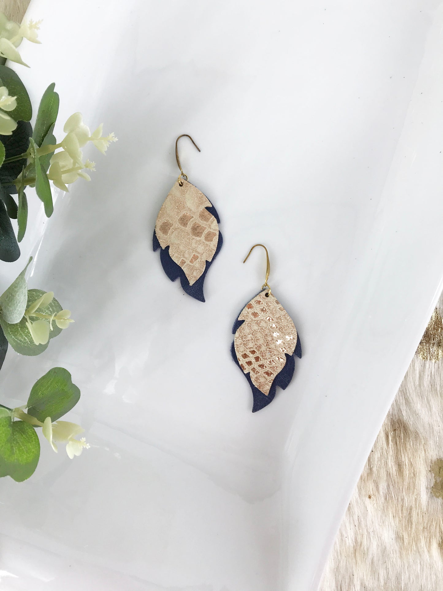 Genuine Leather Earrings - E19-394