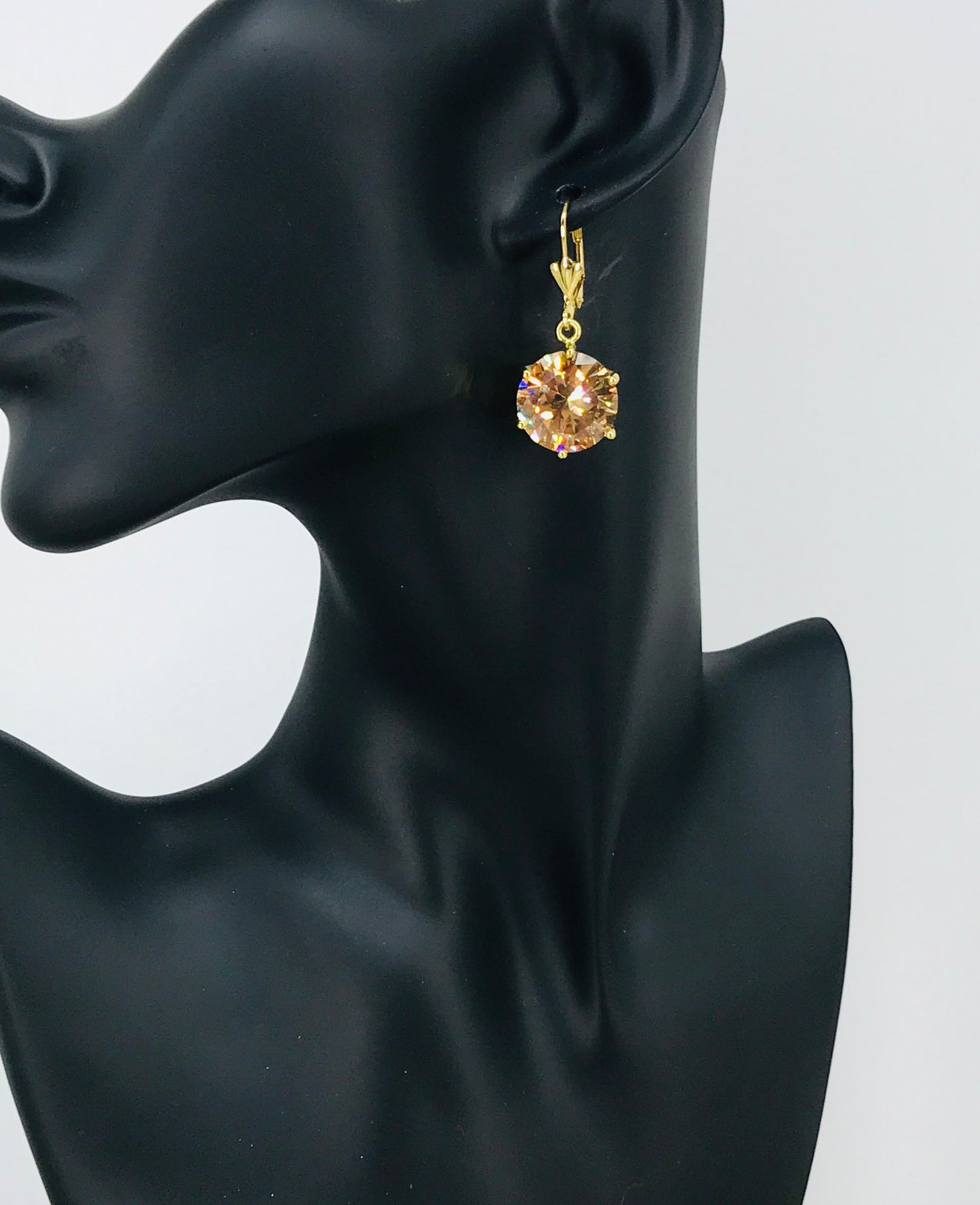 Champagne CZ Pendant Earrings - E19-3986