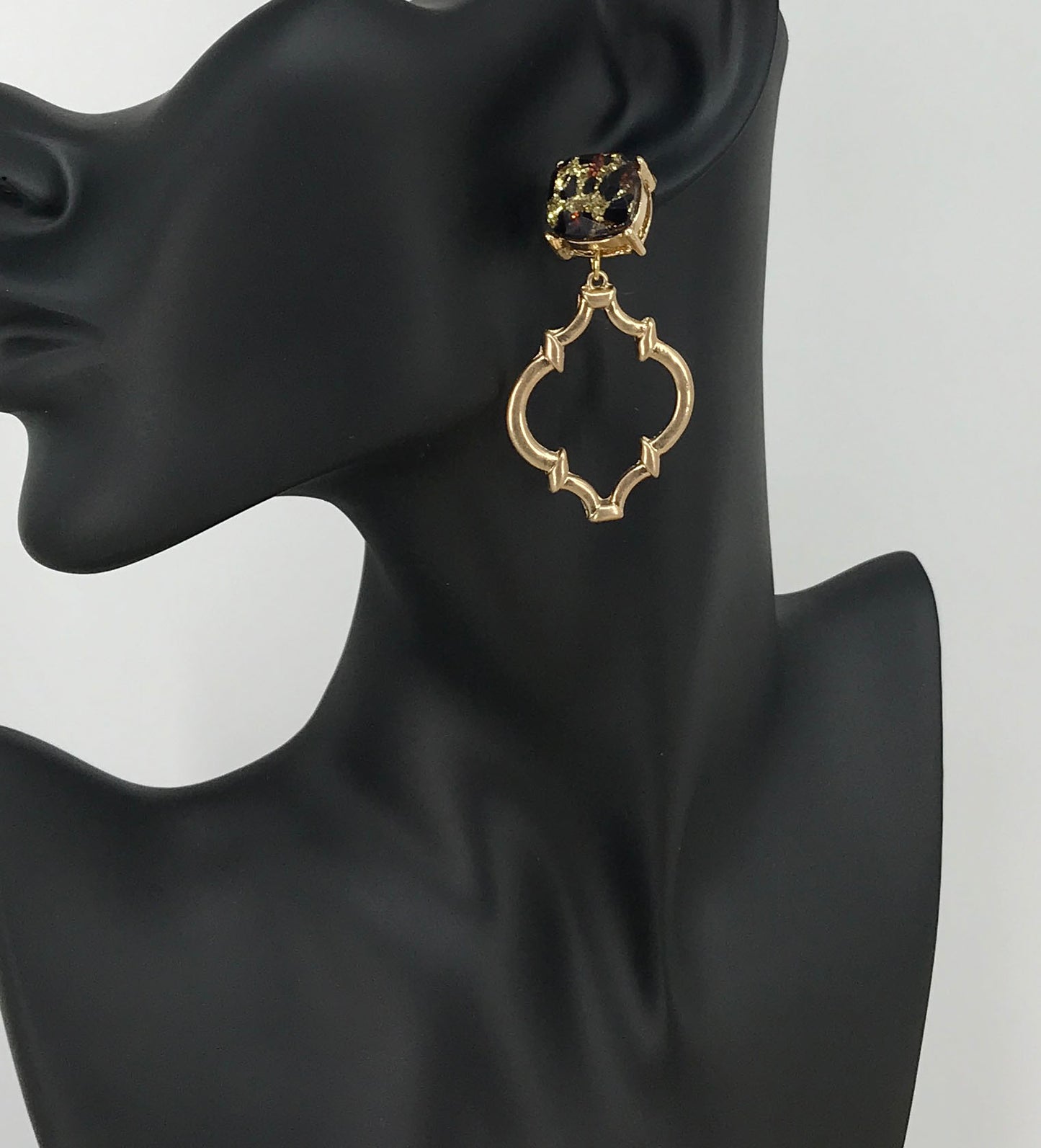 Leopard Stud & Pendant Earrings - E19-4115