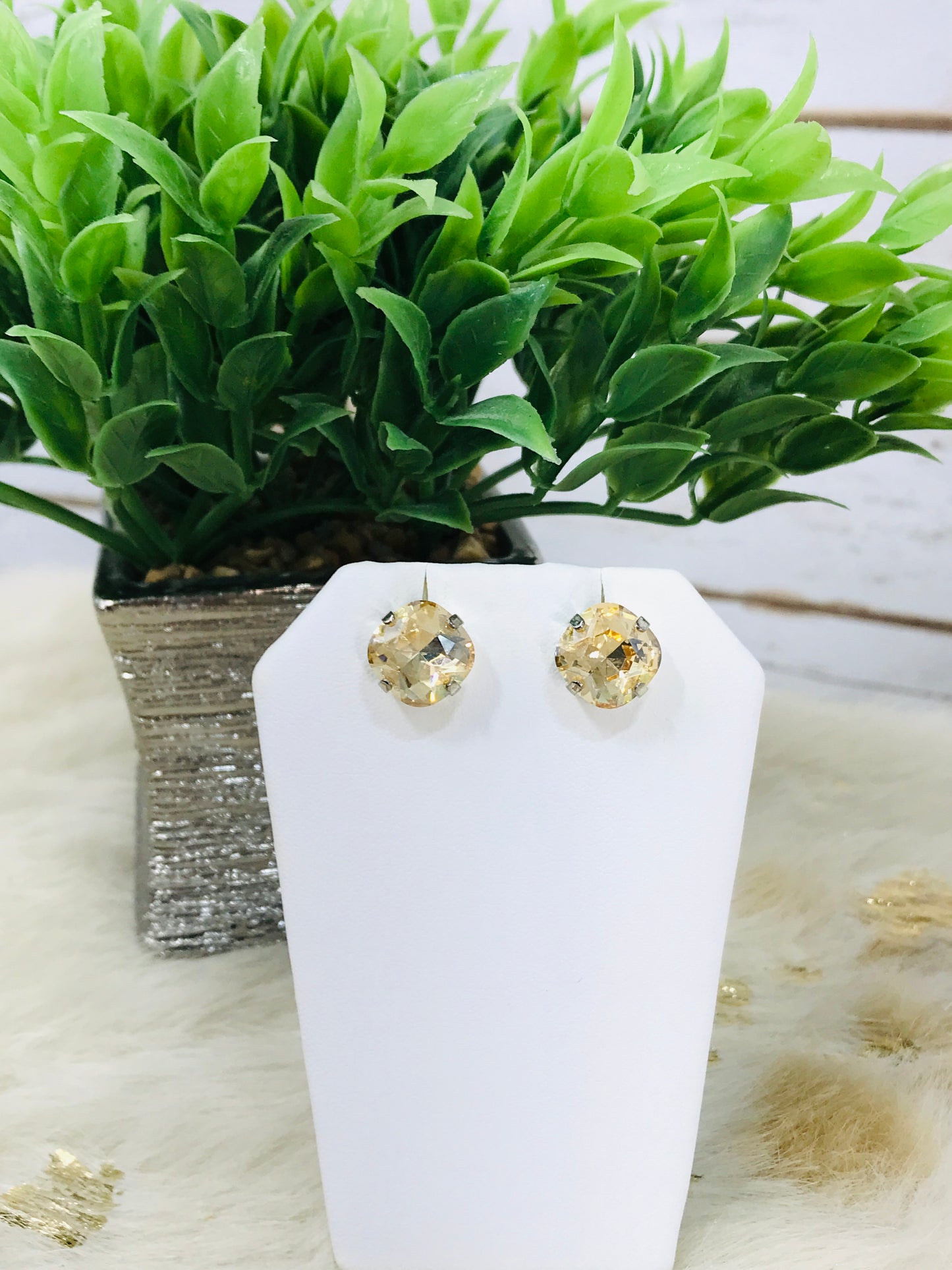 Genuine Crystal Stud Earrings - E19-4194