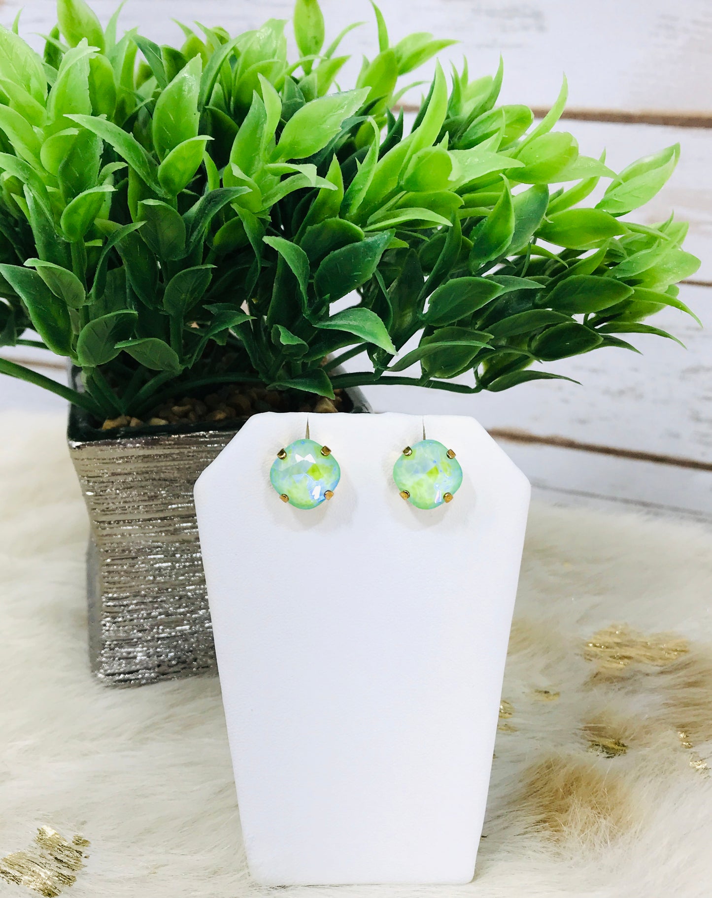 Genuine Crystal Stud Earrings - E19-4197