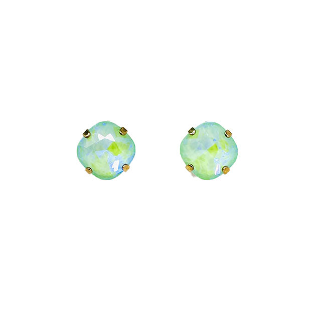 Lime Green Crystal Stud Earrings