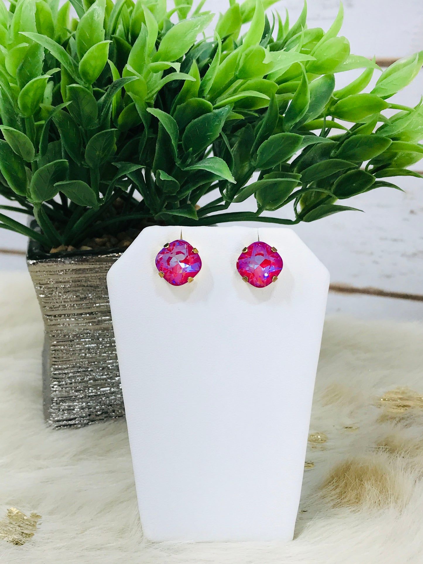 Genuine Crystal Stud Earrings - E19-4204