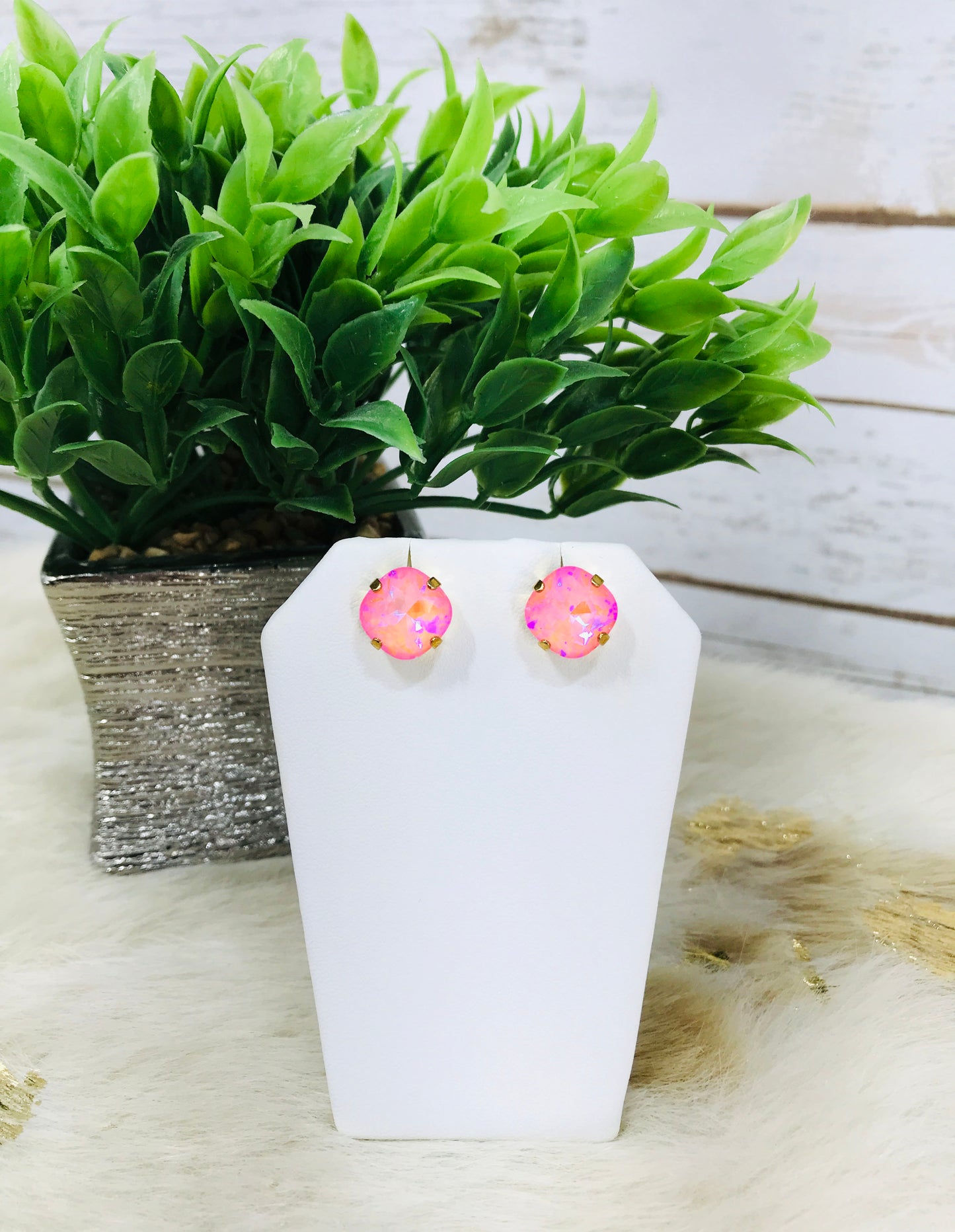 Genuine Crystal Stud Earrings - E19-4209