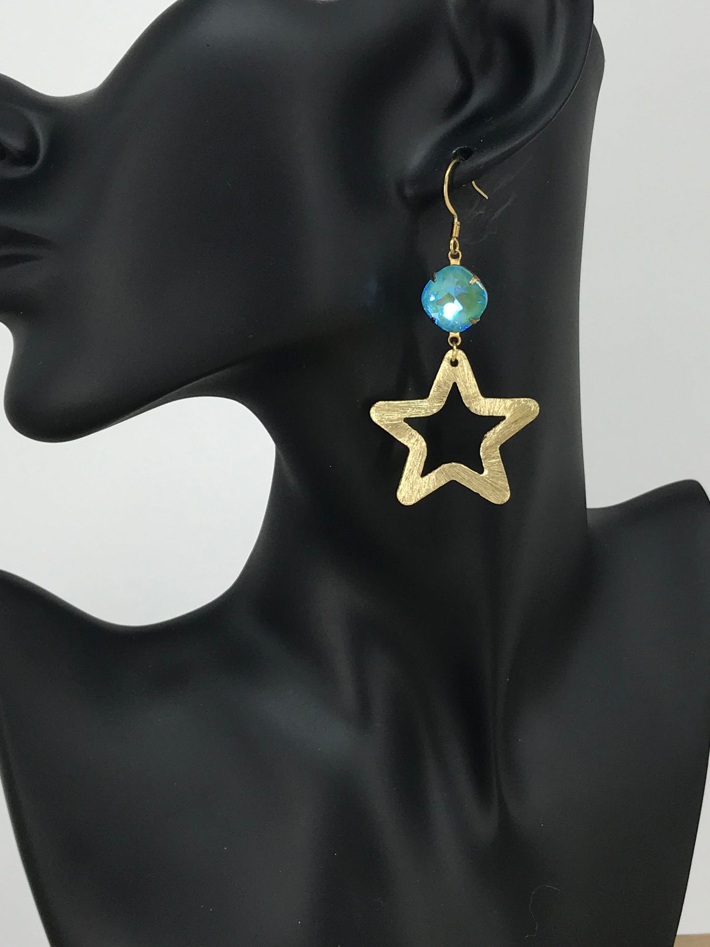 Crystal & Star Pendant Earrings - E19-4274