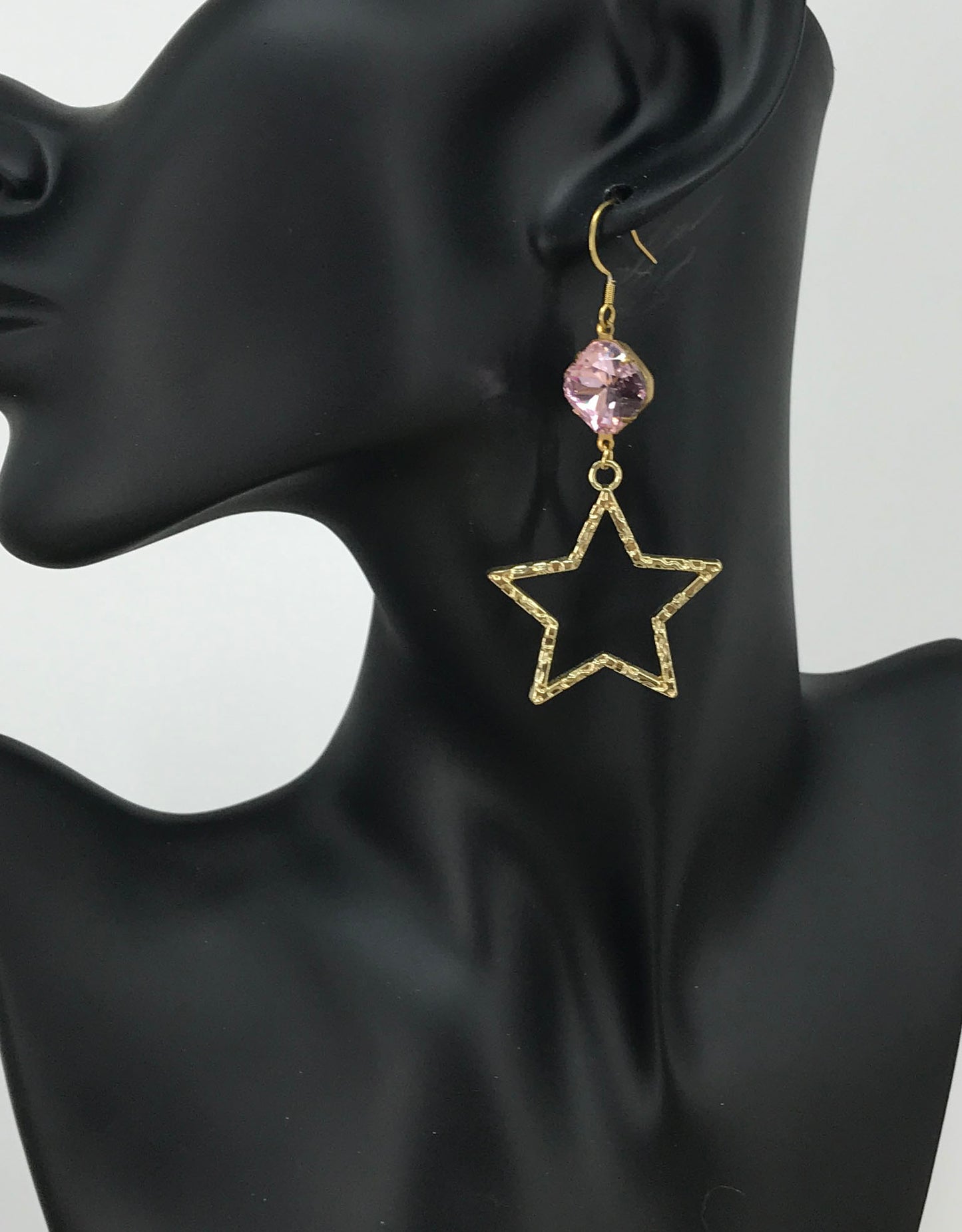 Crystal & Star Pendant Earrings - E19-4280