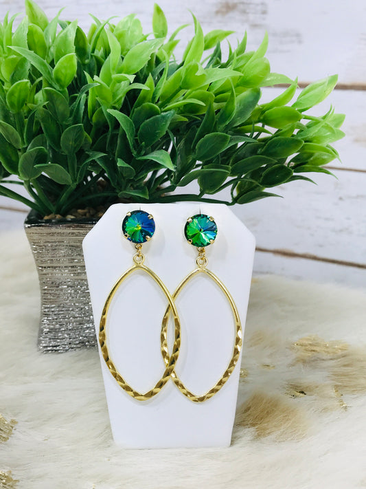 Crystal & Marquise Pendant Earrings - E19-4328