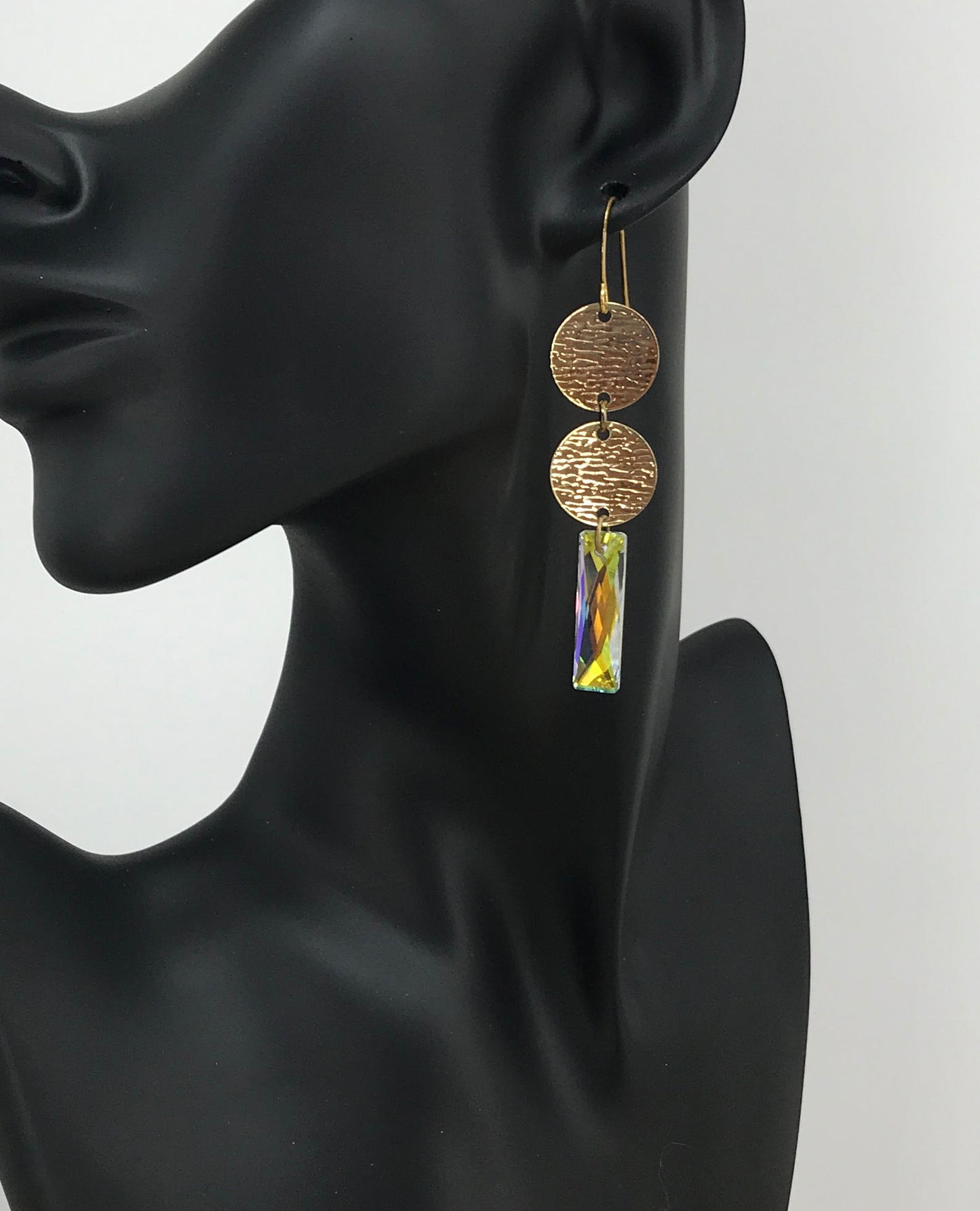Crystal & Gold Pendant Earrings - E19-4384