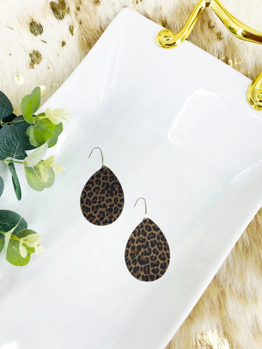 Cheetah Leather & Chunky Glitter Earrings - E19-4525