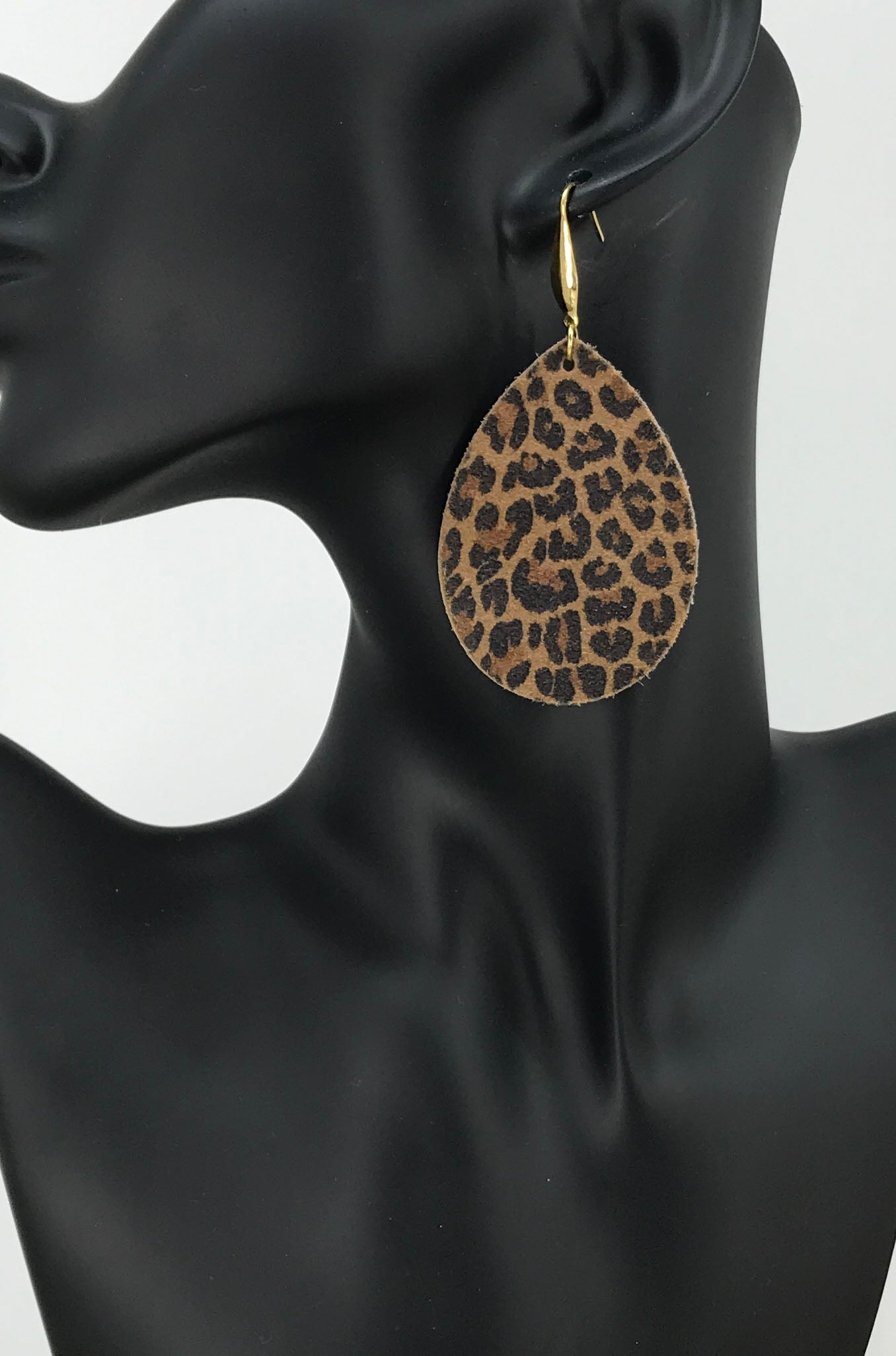Cheetah Leather & Chunky Glitter Earrings - E19-4525