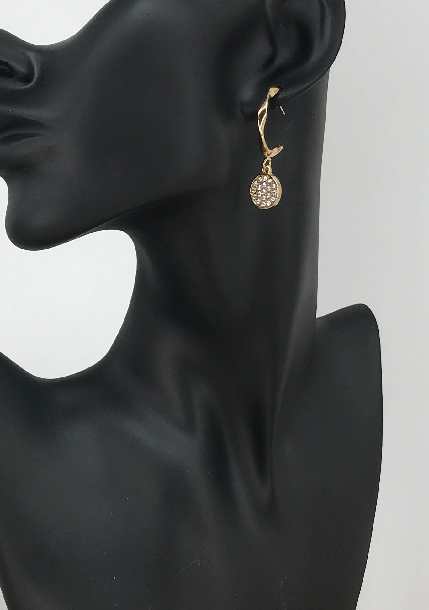 Twisted Hoop & Pave Pendant Stud Earrings - E19-4541