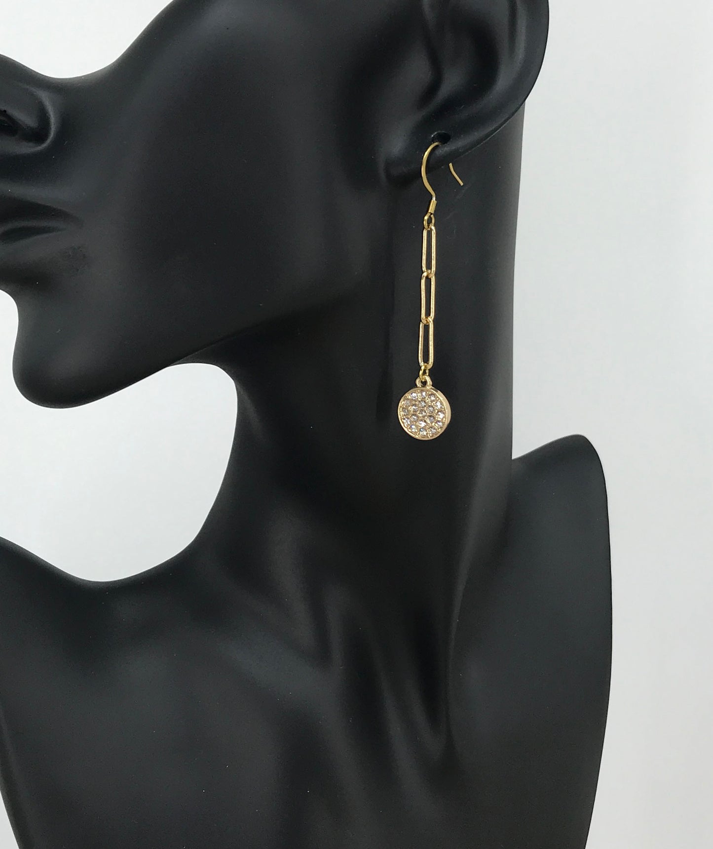 Pave Pendant & Chain Earrings - E19-4547
