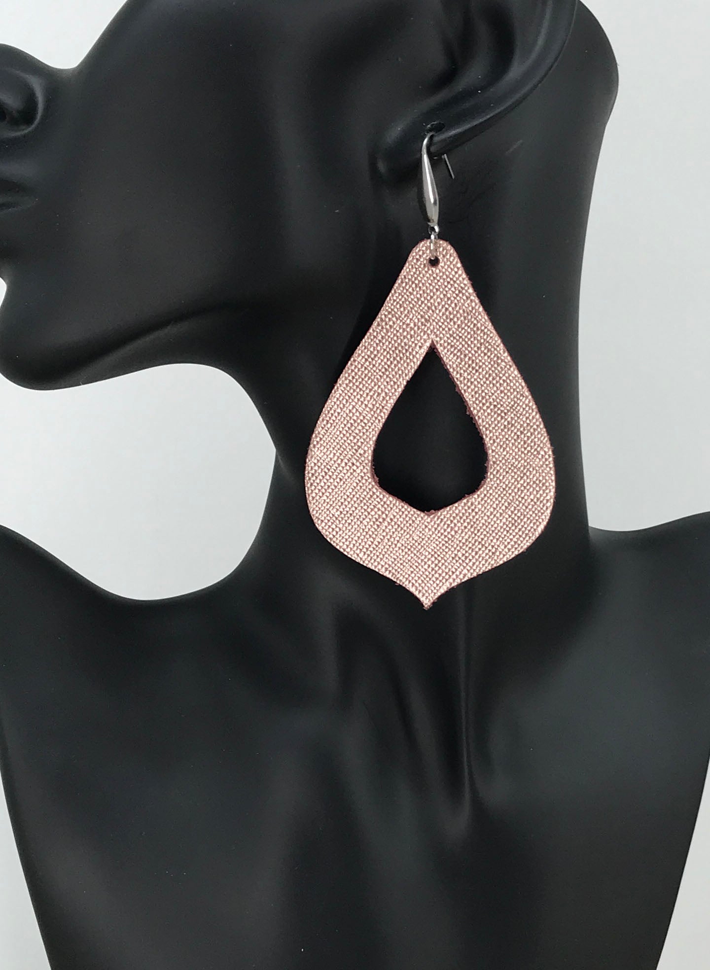 Rose Gold Leather Earrings - E19-464