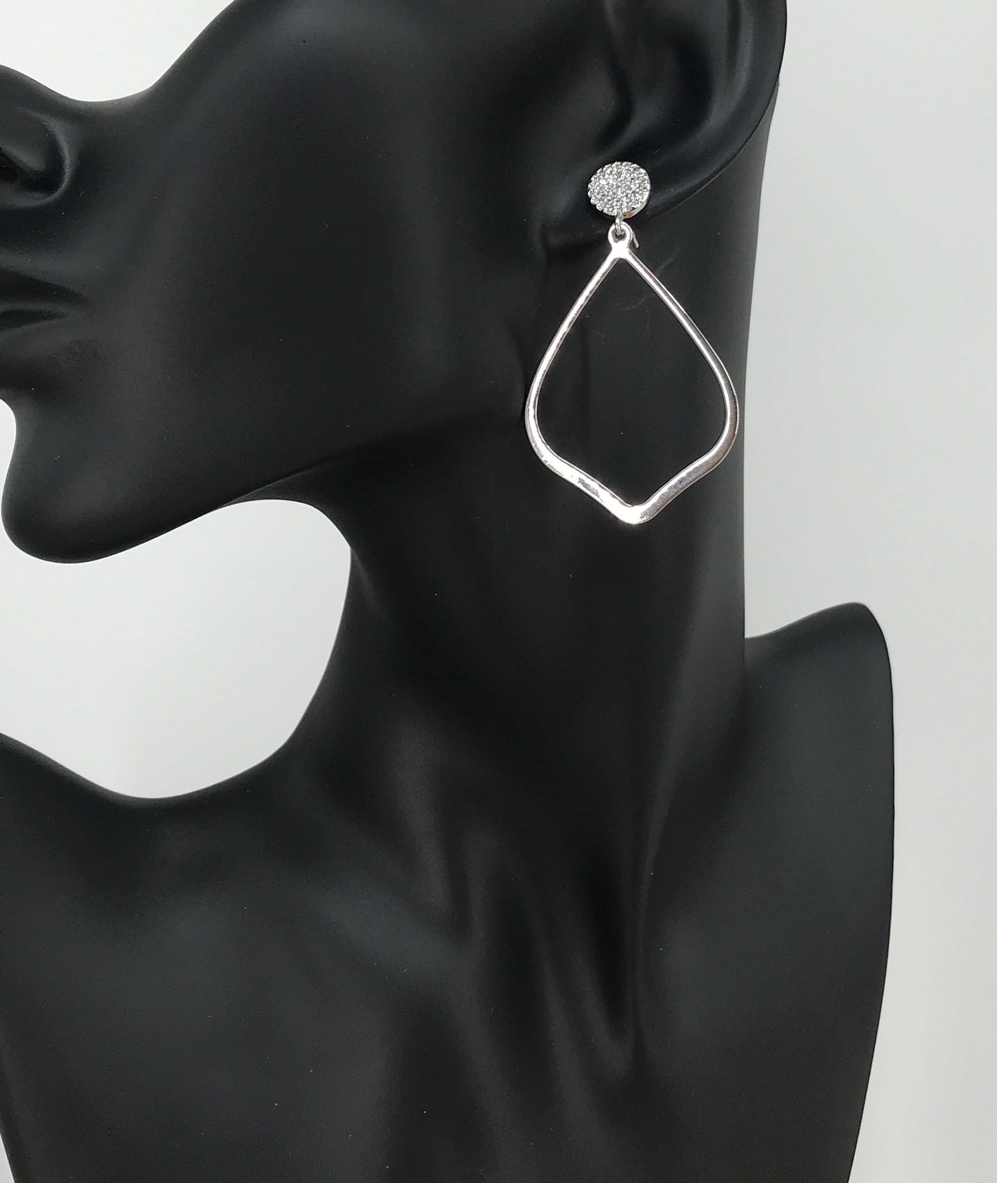 CZ Pave Stud & Pendant Earrings - E19-4753
