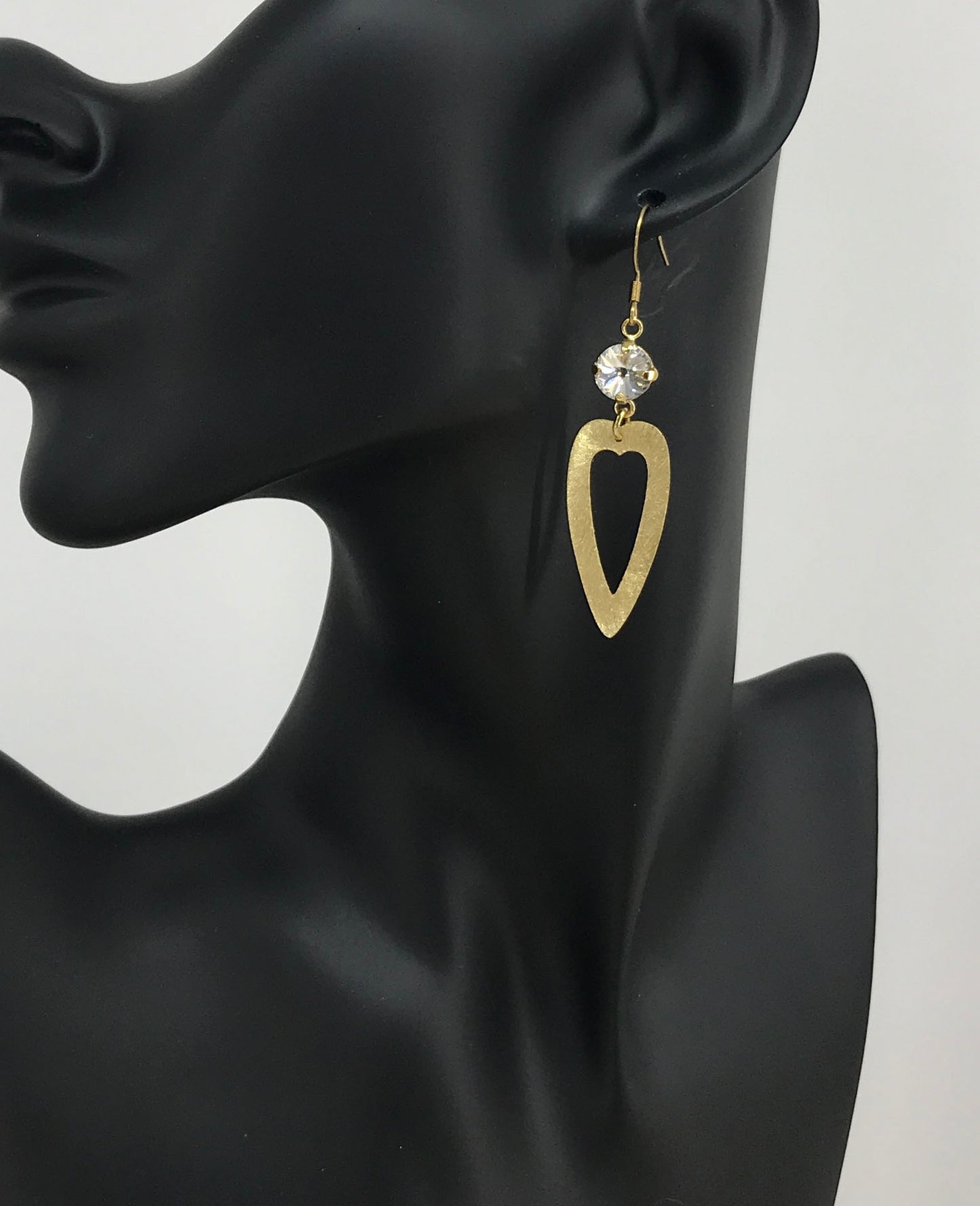 Genuine Crystal & Heart Pendant Earrings - E19-4757