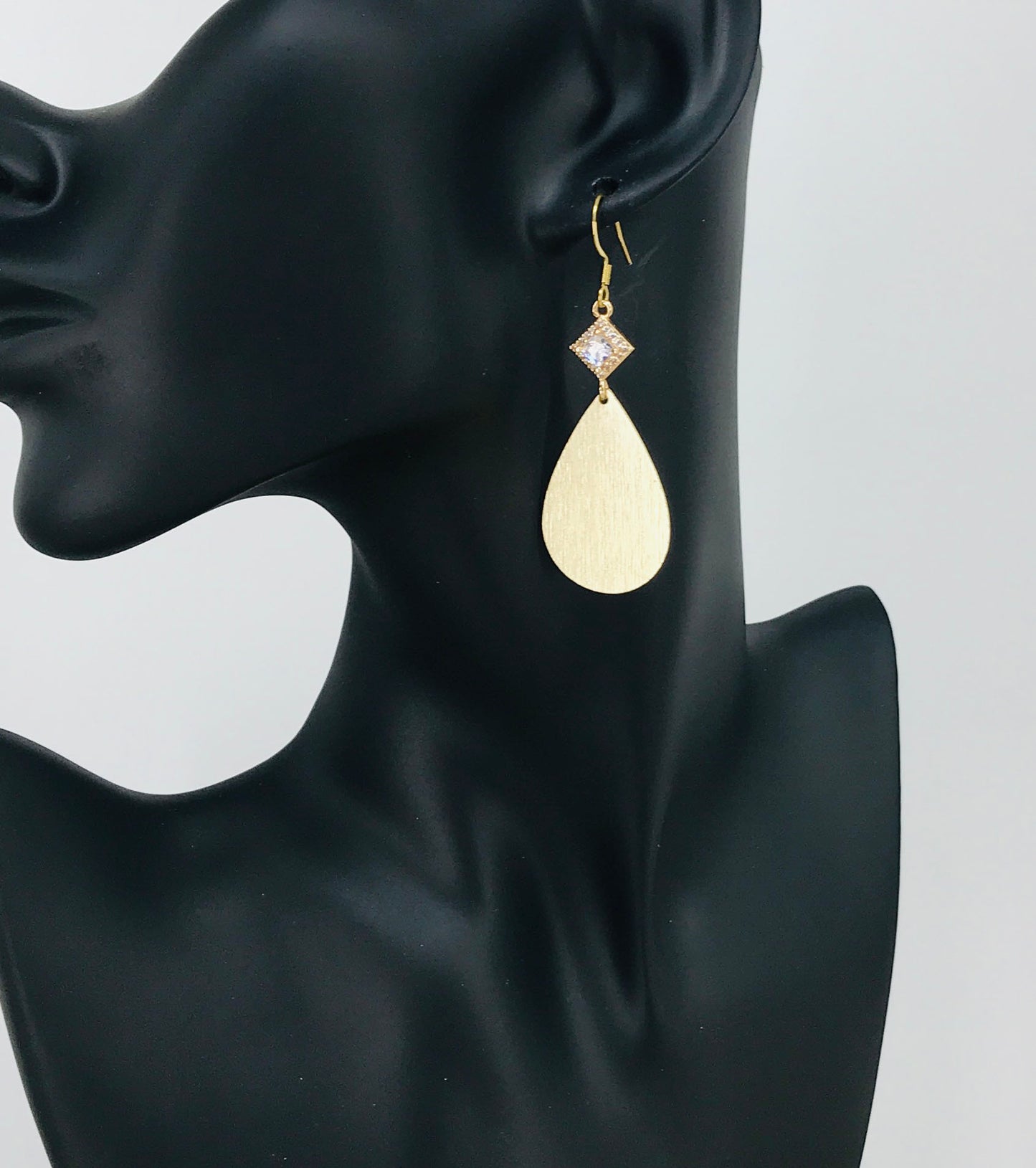 Golden Luxe CZ Teardrop Drop Earrings