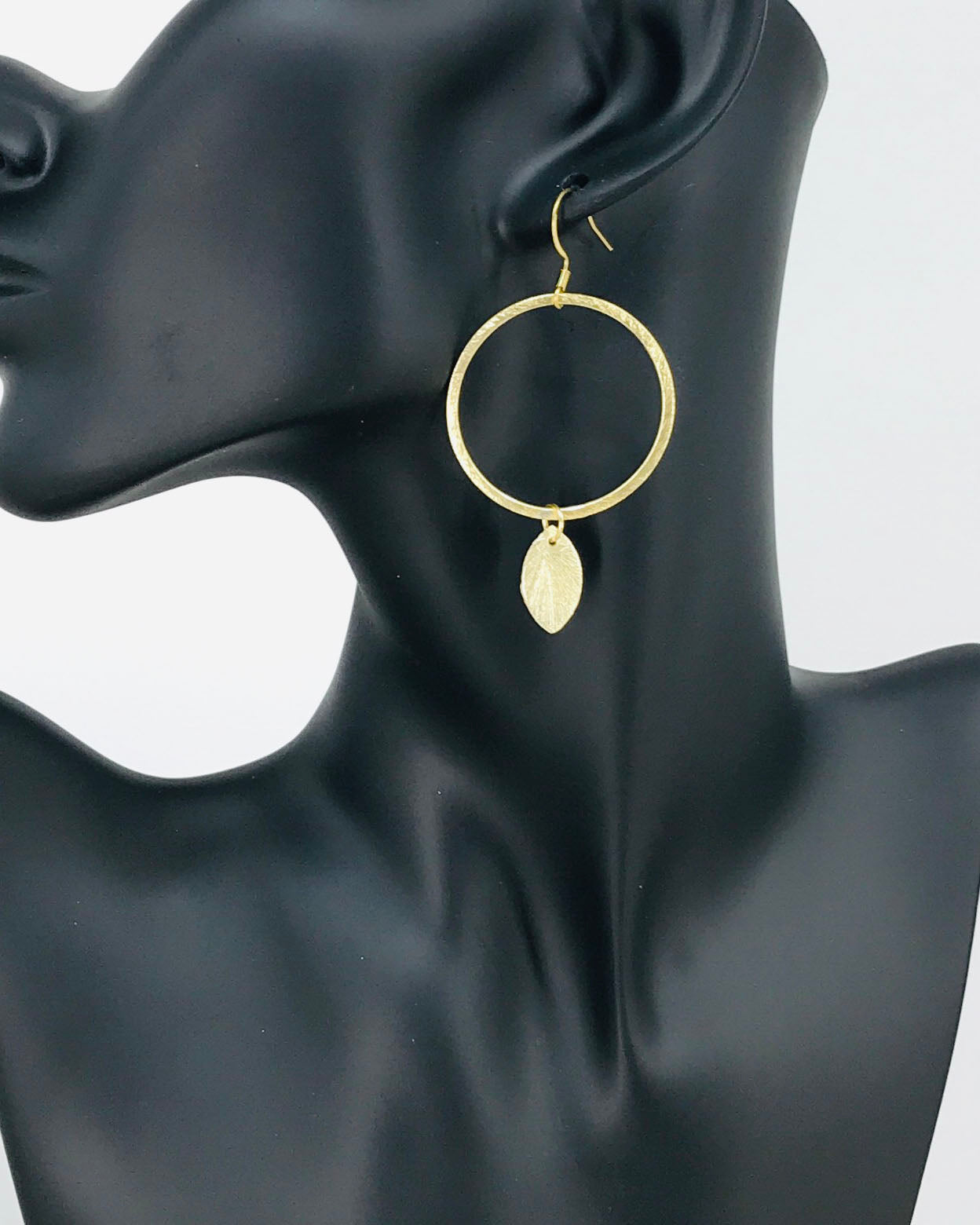 Small Brushed Gold Hoop Earrings - E19-4777