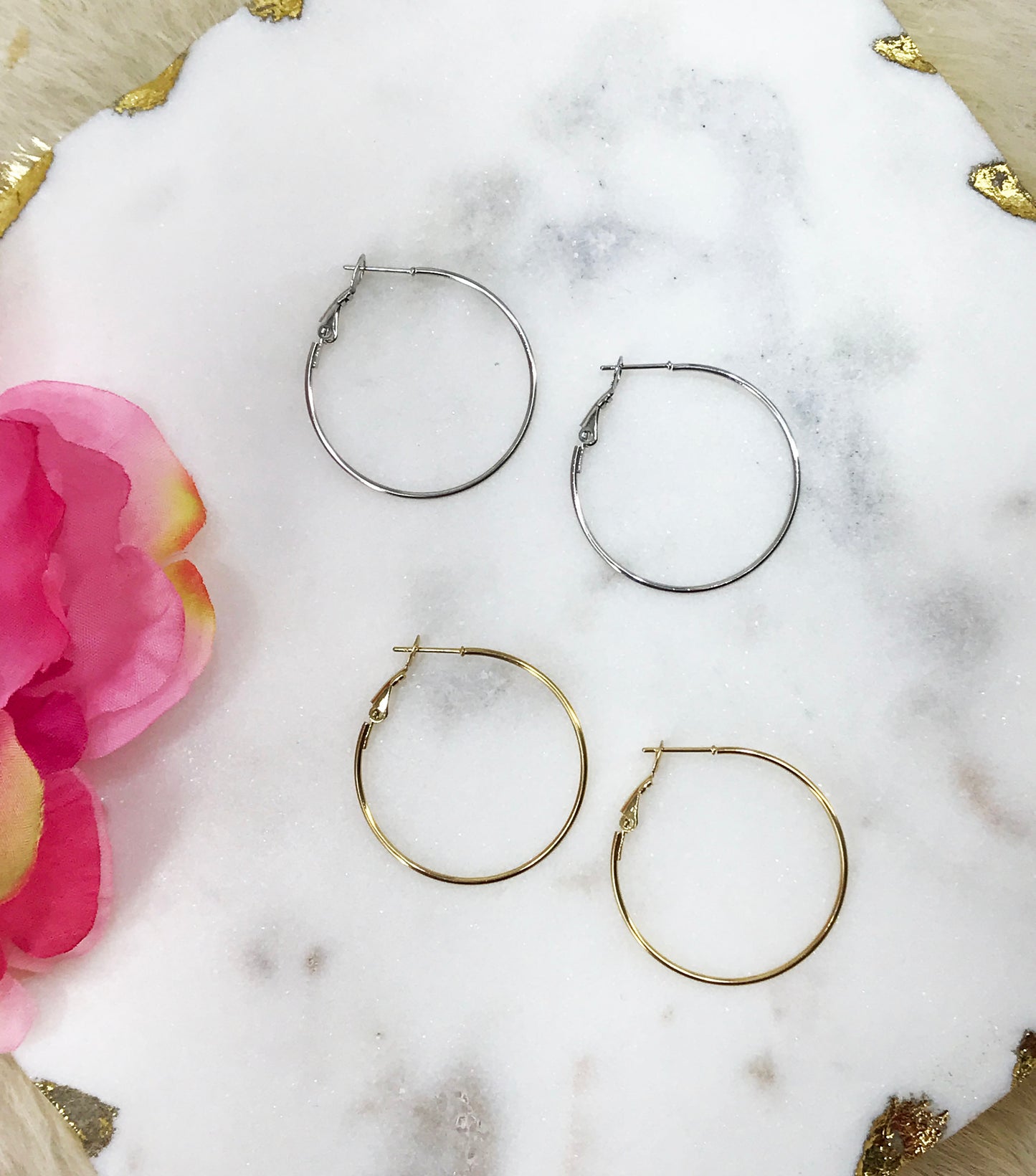 1" Thin Hoop Earrings