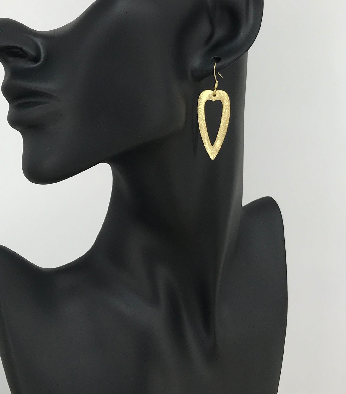 Gold Heart Pendant Earrings - E19-4844
