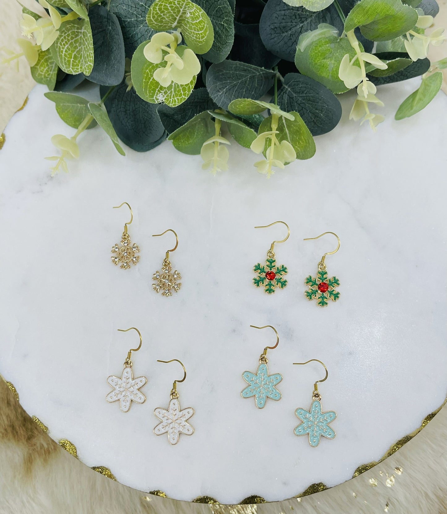 Snowflake Pendant Earrings