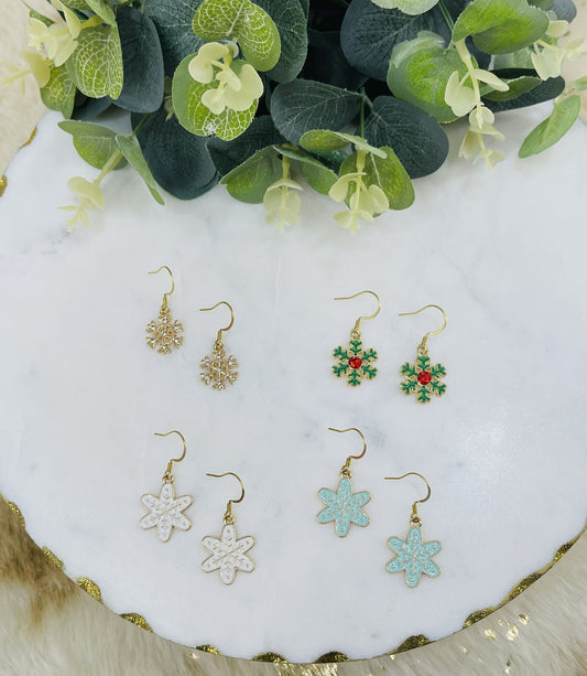 Snowflake Pendant Earrings