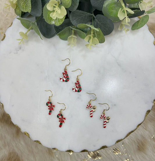 Candy Cane Pendant Earrings