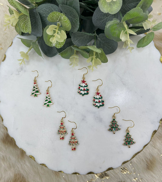 Christmas Tree Pendant Earrings