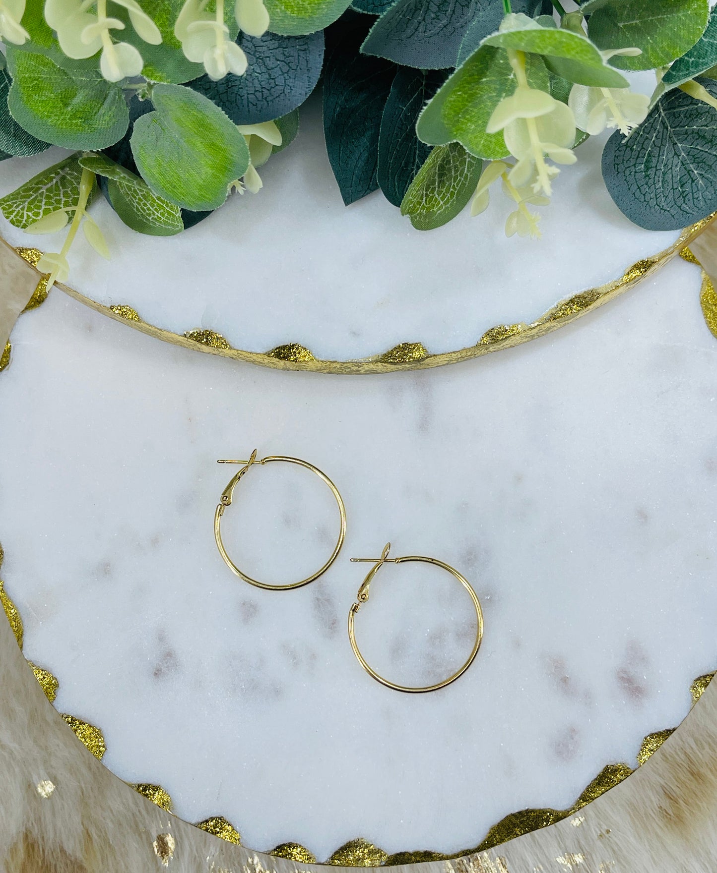 1.25" Gold Stainless Steel Hoops