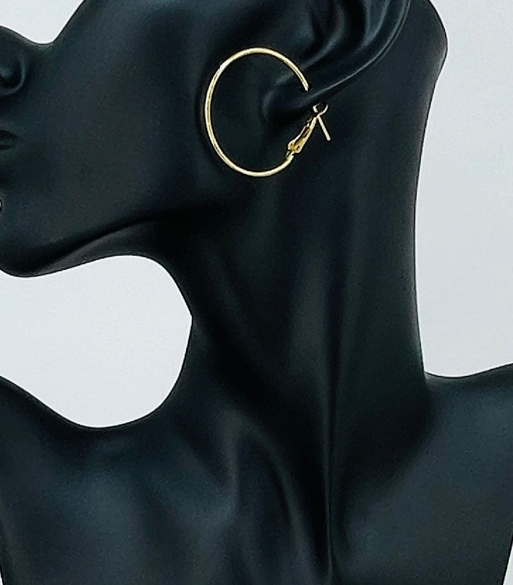 1" Gold Tone Stainless Steel Hoops