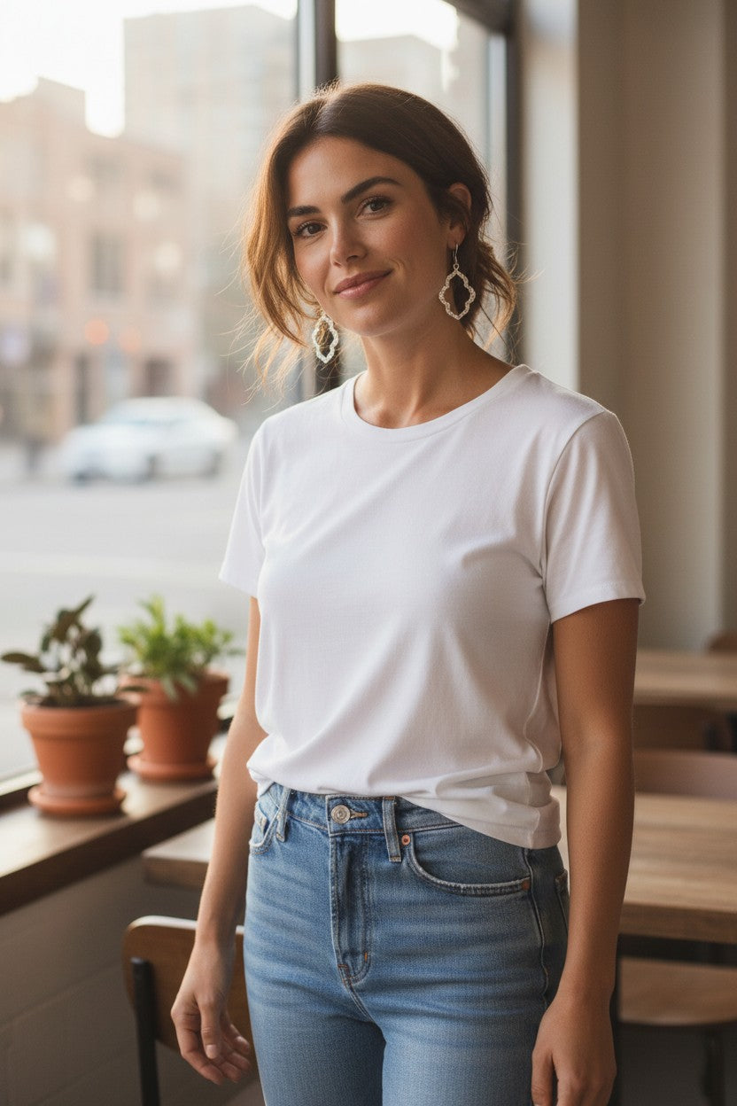 Brushed Silver Marquise Statement Earrings