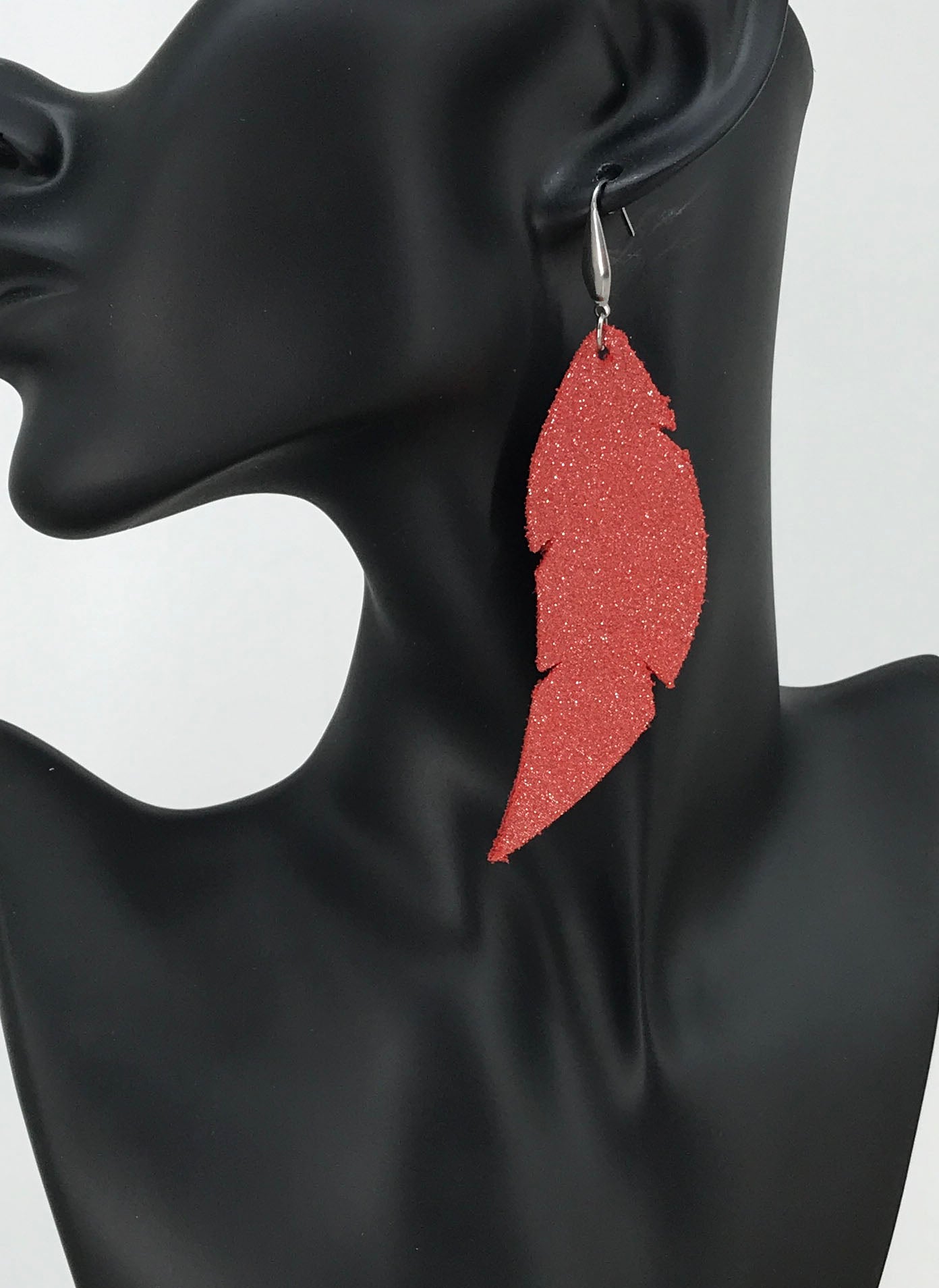 Coral Leather Earrings - E19-507