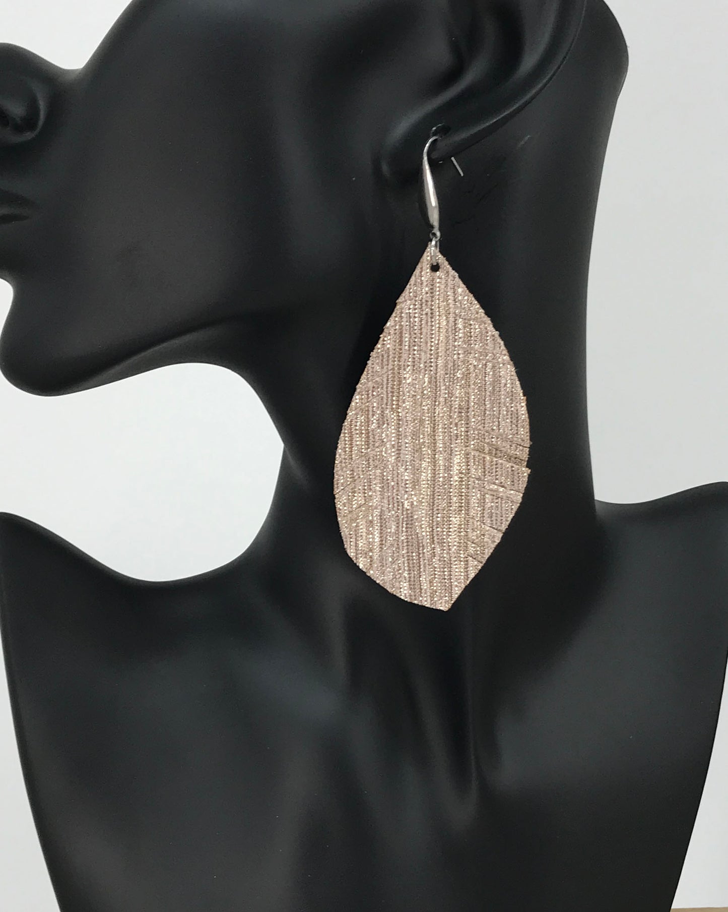 Pink Metallic Leather Earrings - E19-508