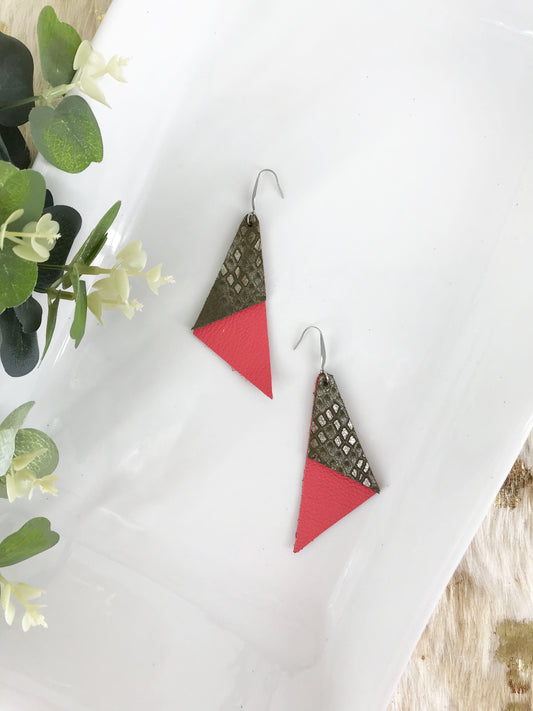 Layered Genuine Leather Earrings - E19-522