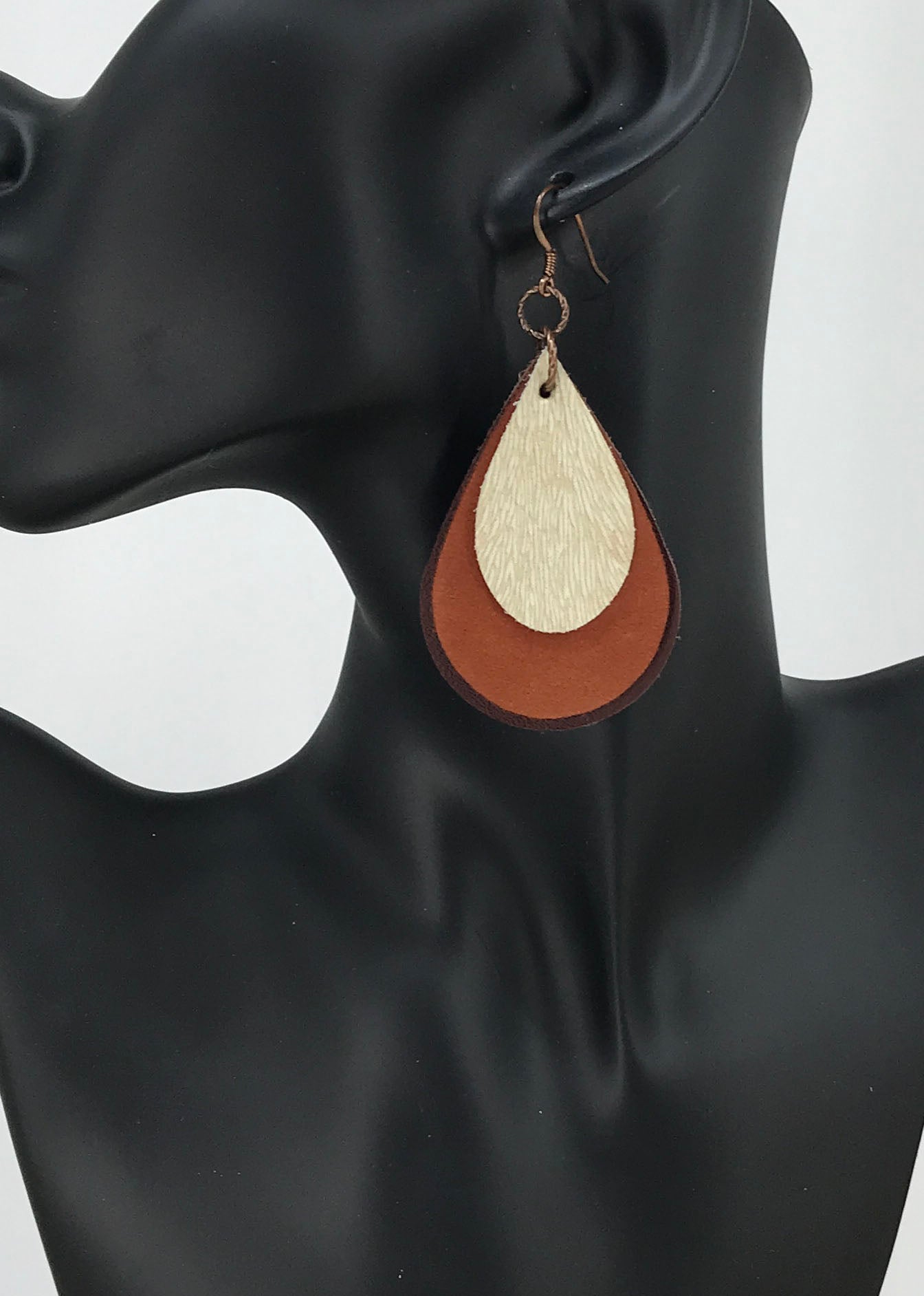 Triple Layred Genuine Leather Earrings - E19-646