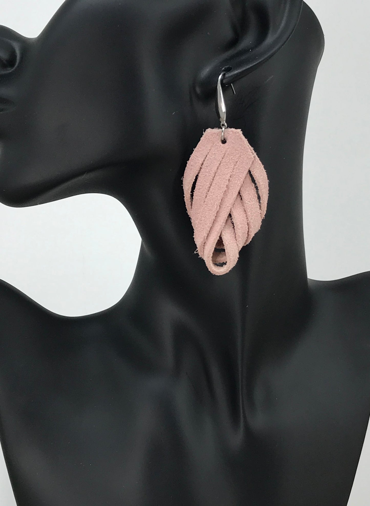 Pink Suede Leather Earrings - E19-685