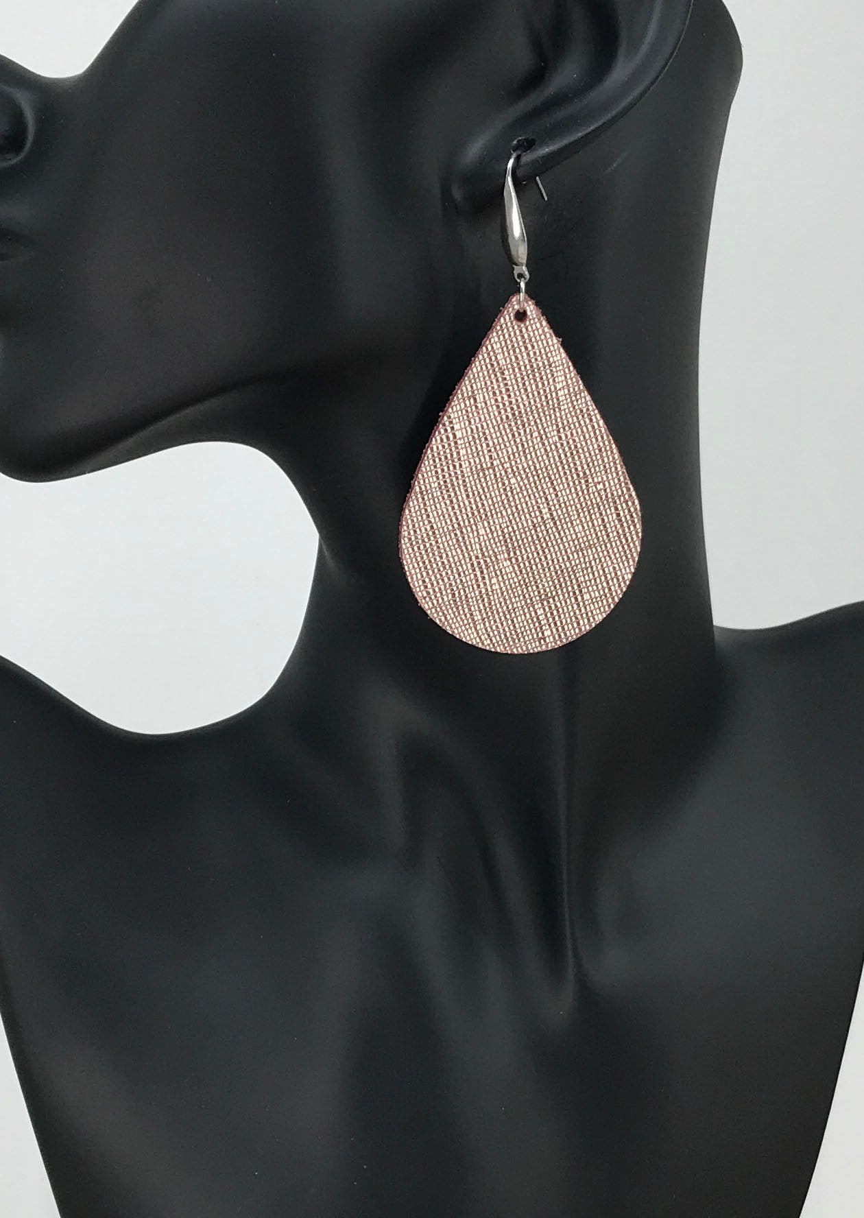 Rose Gold Leather Earrings - E19-970