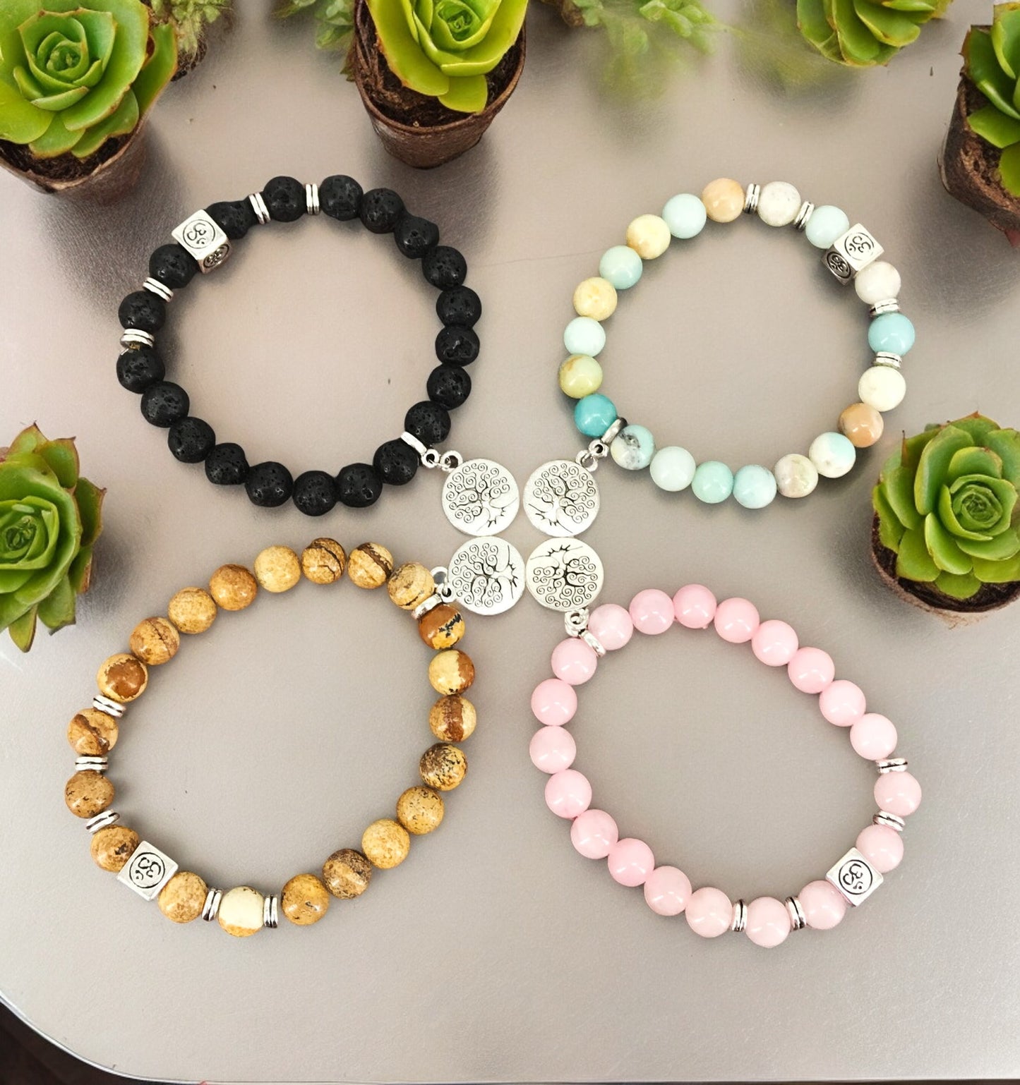 Natural Gemstone Stretchy Bracelets