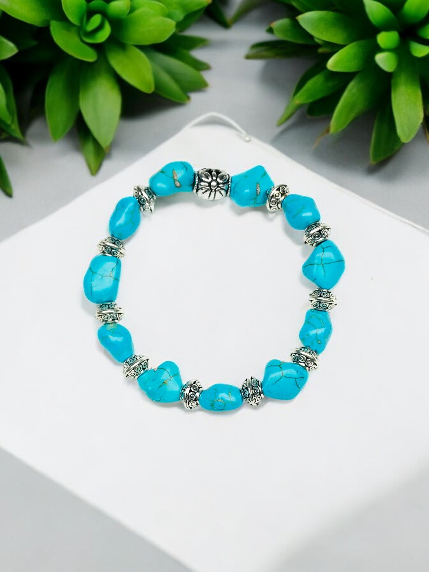 Genuine Gemstone Stretchy Bracelet - B1222